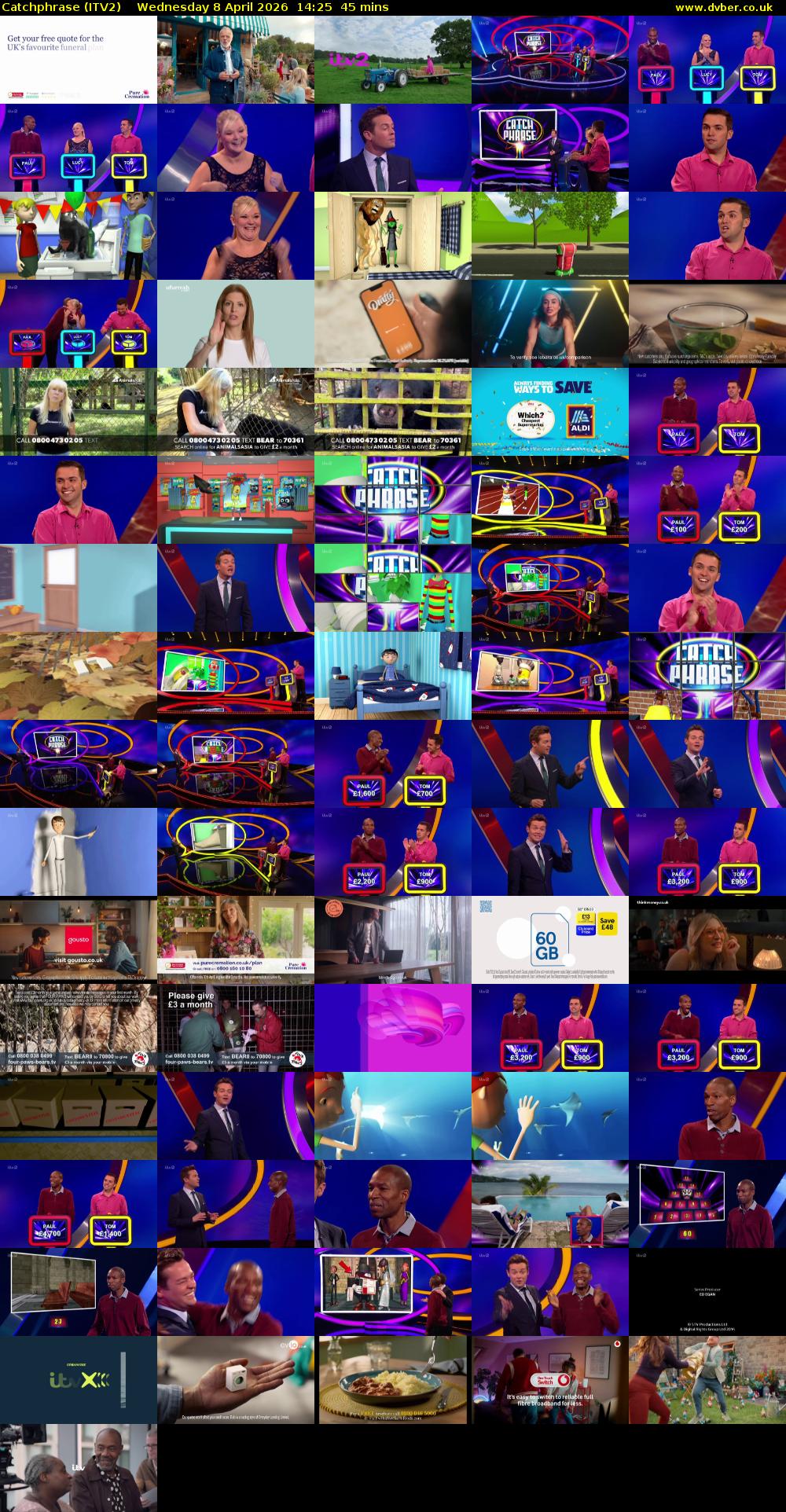 Catchphrase (ITV2) Wednesday 8 April 2026 14:25 - 15:10