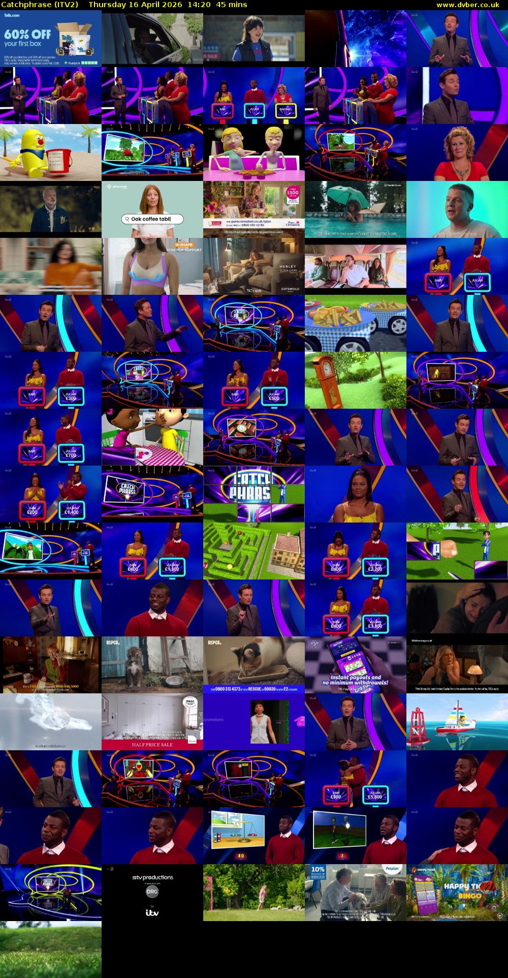Catchphrase (ITV2) Thursday 16 April 2026 14:20 - 15:05
