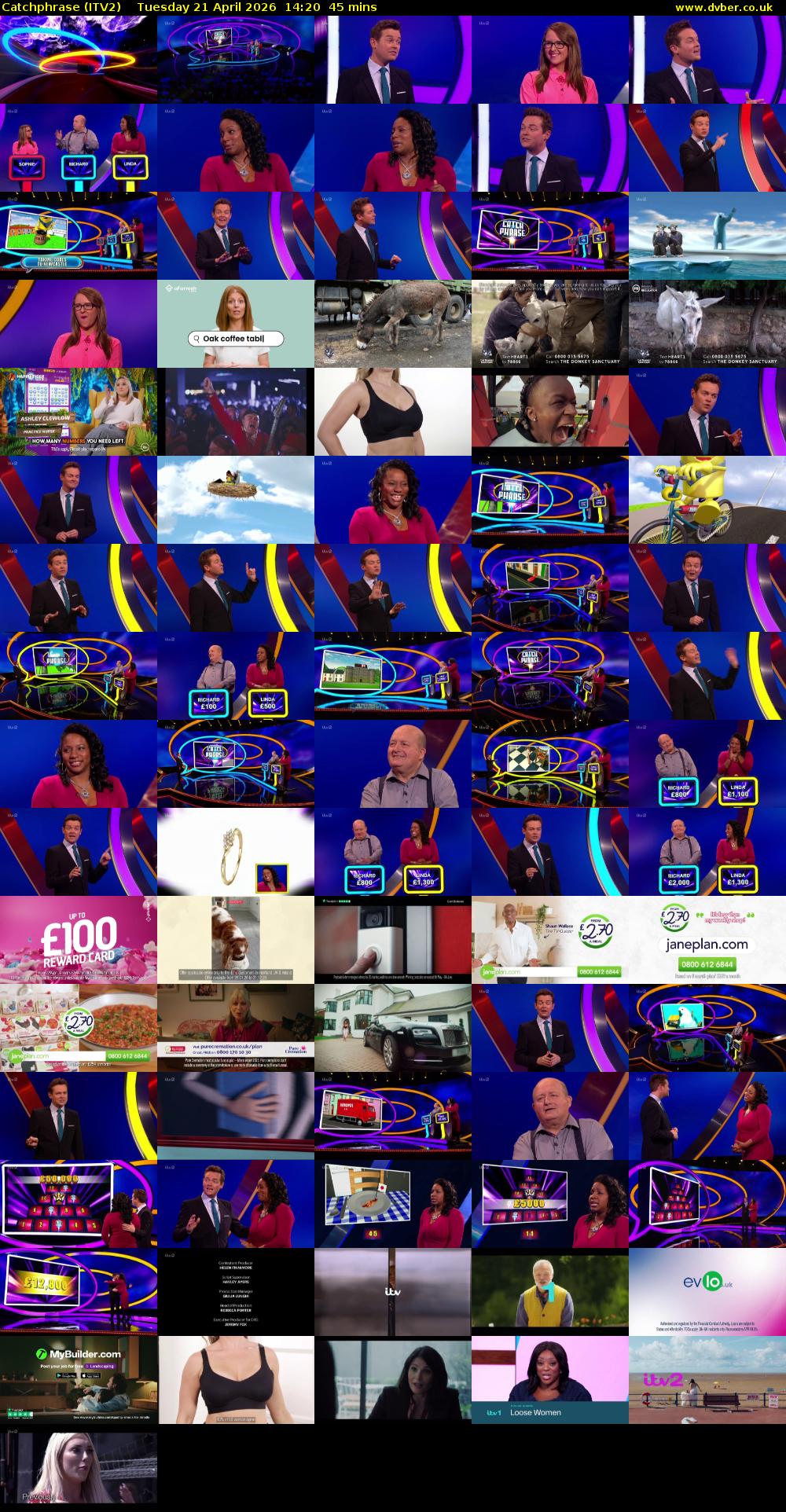 Catchphrase (ITV2) Tuesday 21 April 2026 14:20 - 15:05