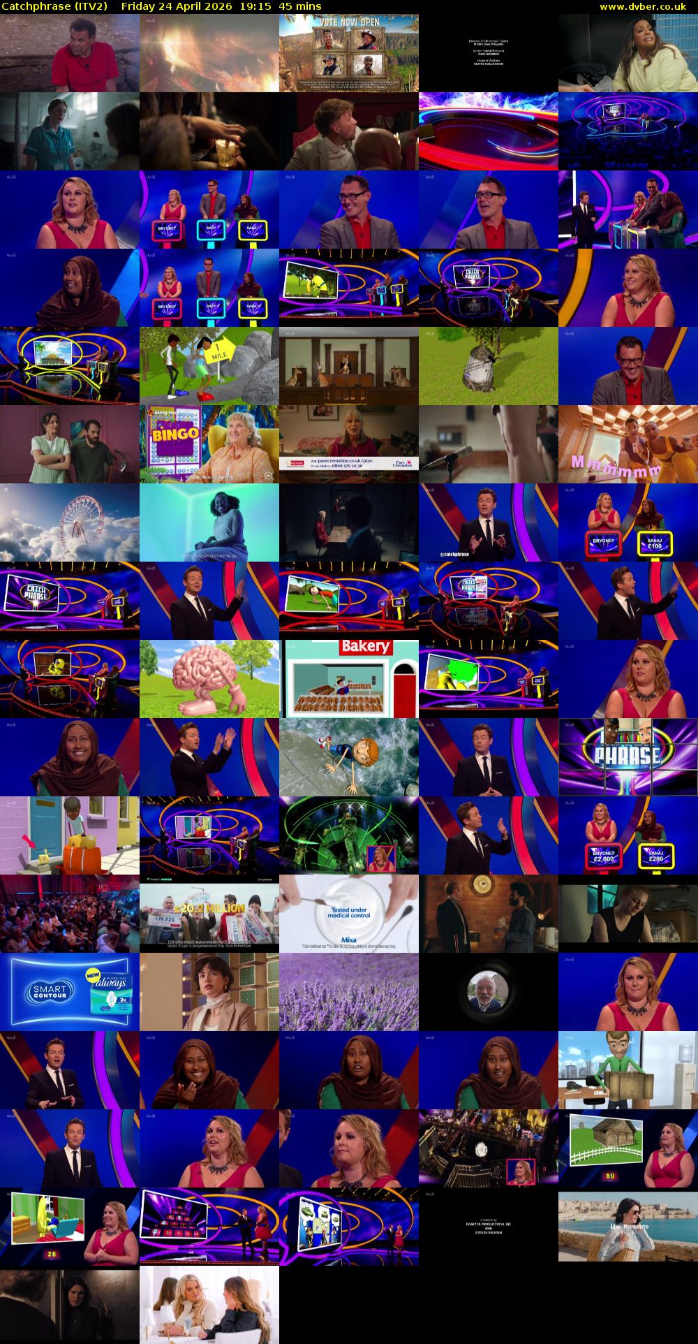 Catchphrase (ITV2) Friday 24 April 2026 19:15 - 20:00