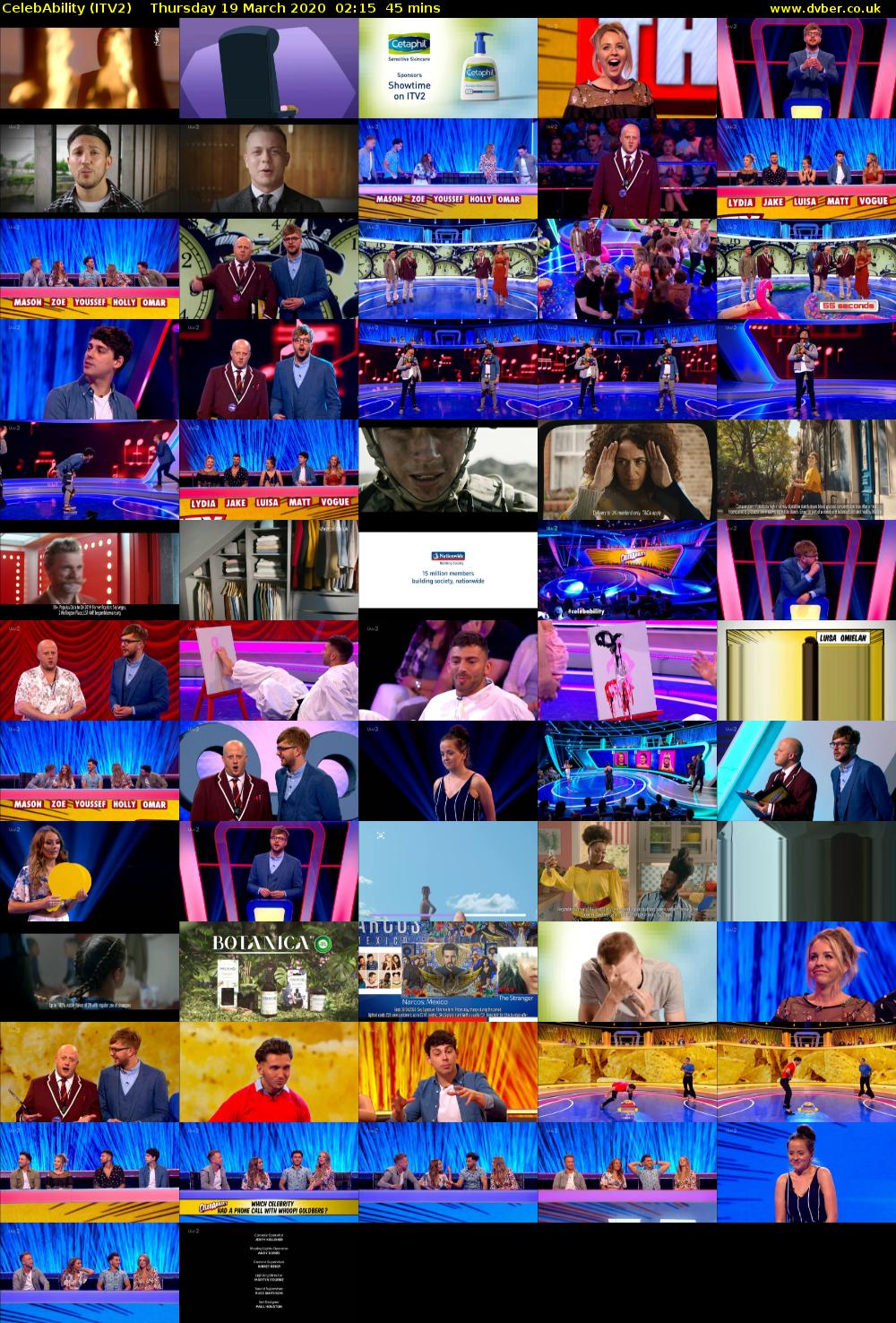 CelebAbility (ITV2) Thursday 19 March 2020 02:15 - 03:00