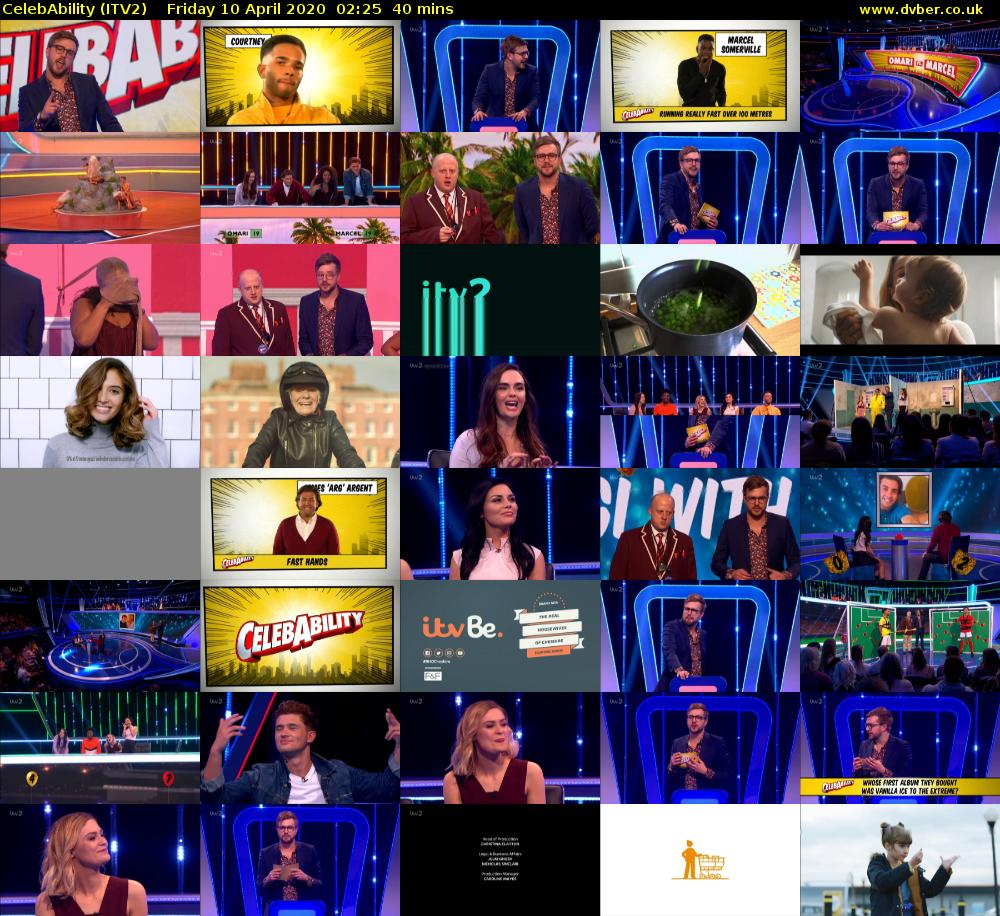 CelebAbility (ITV2) Friday 10 April 2020 02:25 - 03:05