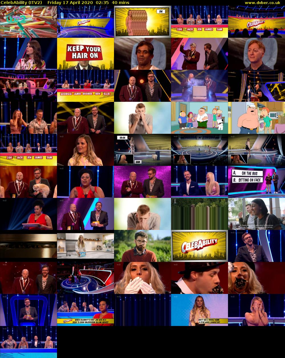 CelebAbility (ITV2) Friday 17 April 2020 02:35 - 03:15