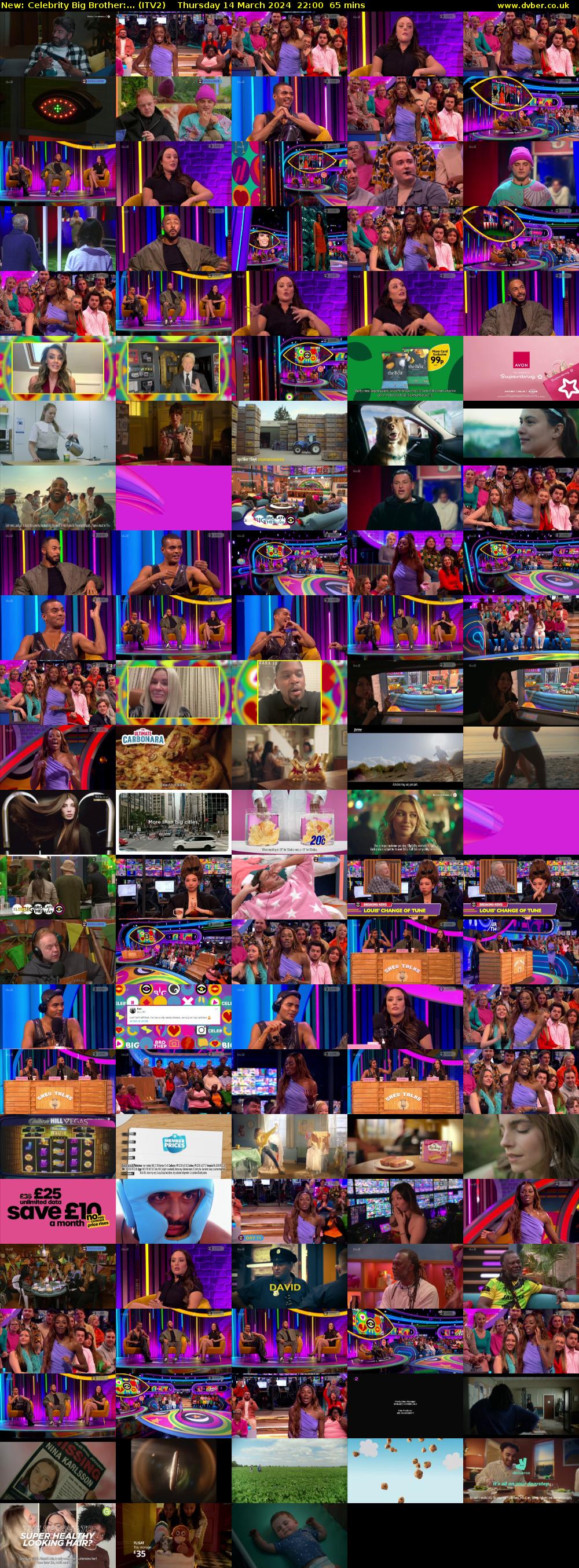 Celebrity Big Brother:... (ITV2) Thursday 14 March 2024 22:00 - 23:05