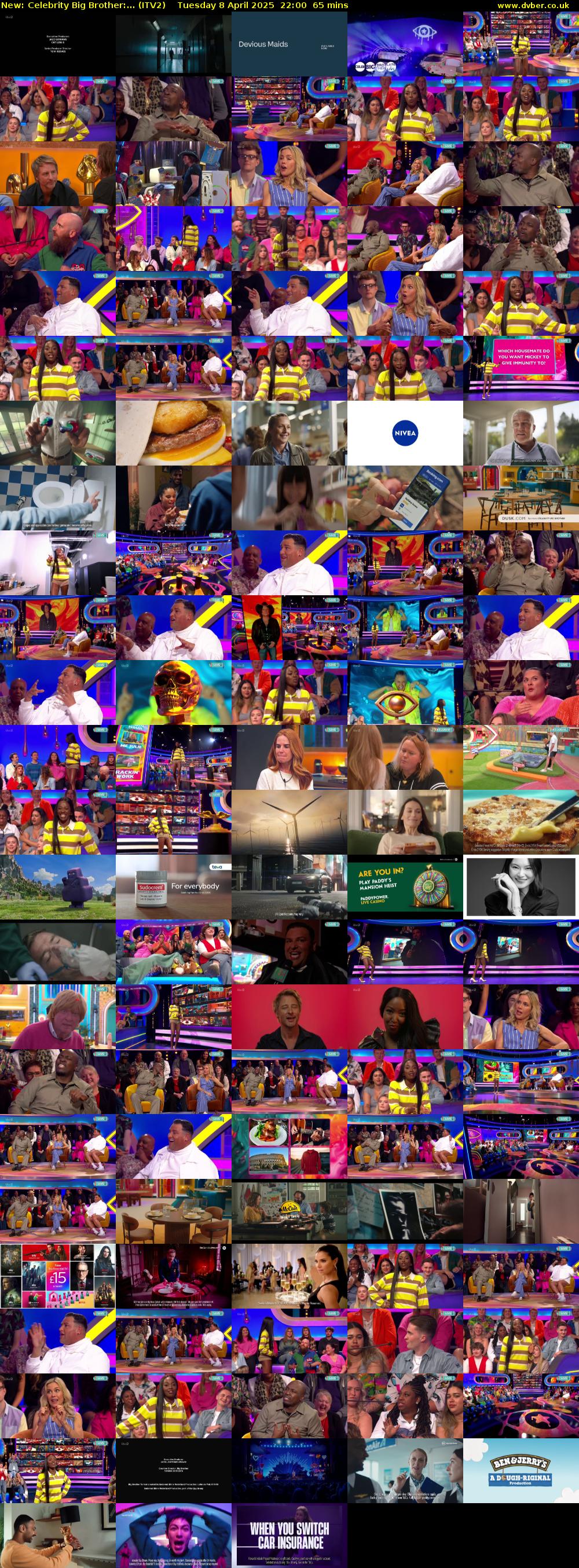 Celebrity Big Brother:... (ITV2) Tuesday 8 April 2025 22:00 - 23:05
