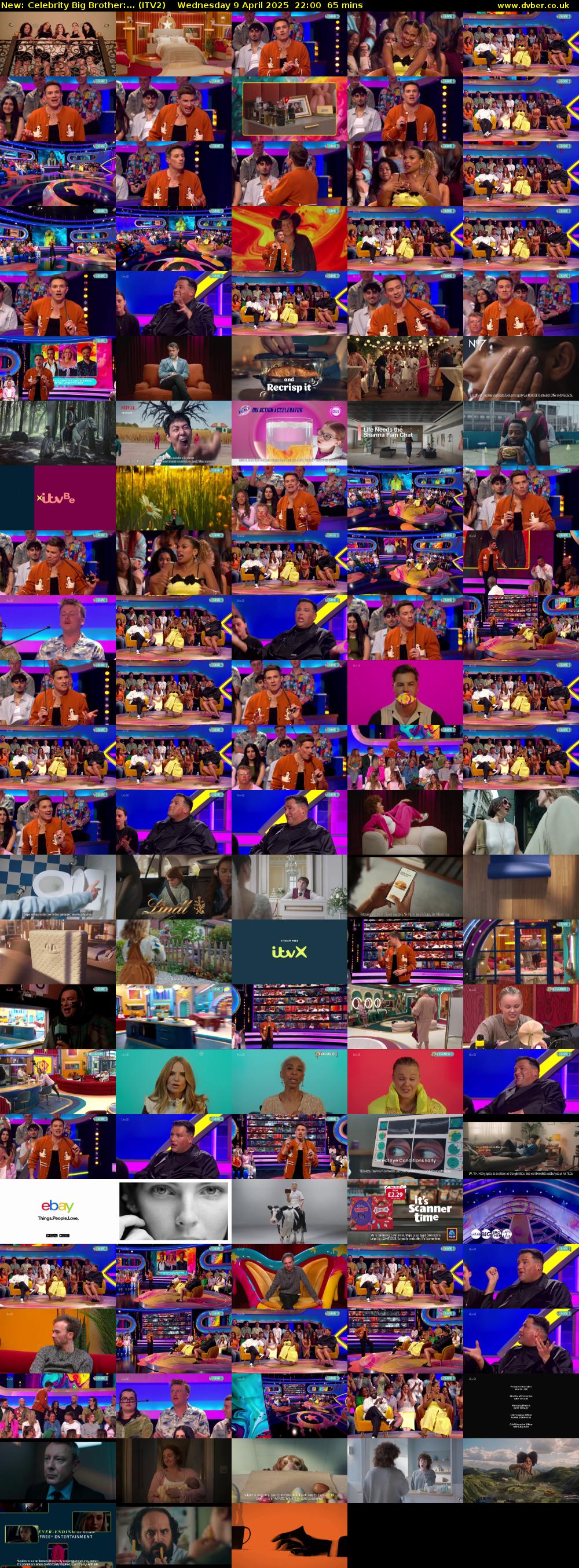 Celebrity Big Brother:... (ITV2) Wednesday 9 April 2025 22:00 - 23:05
