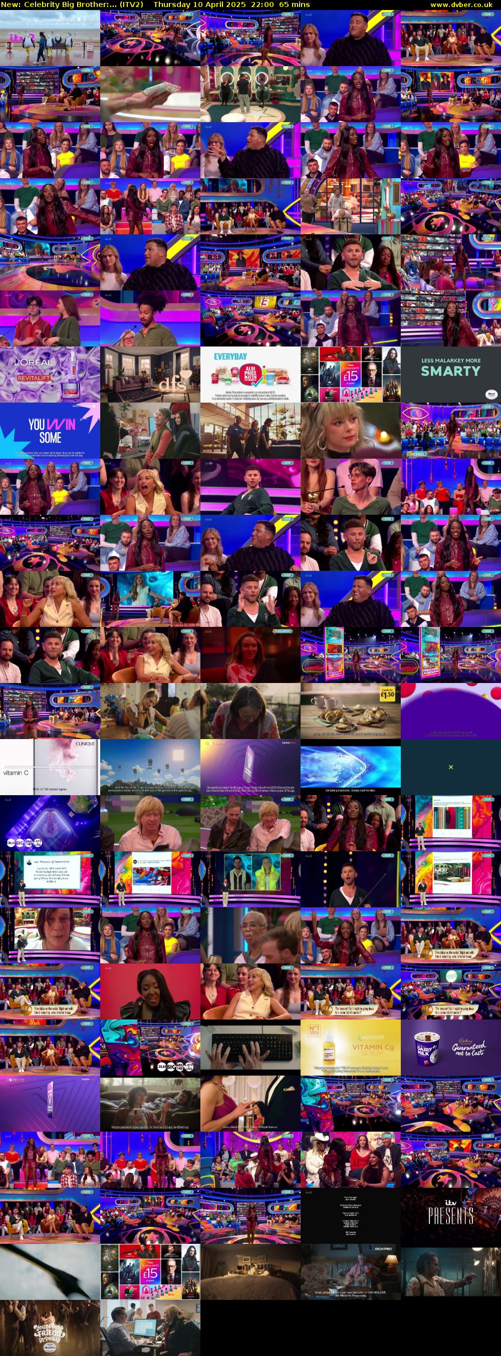 Celebrity Big Brother:... (ITV2) Thursday 10 April 2025 22:00 - 23:05