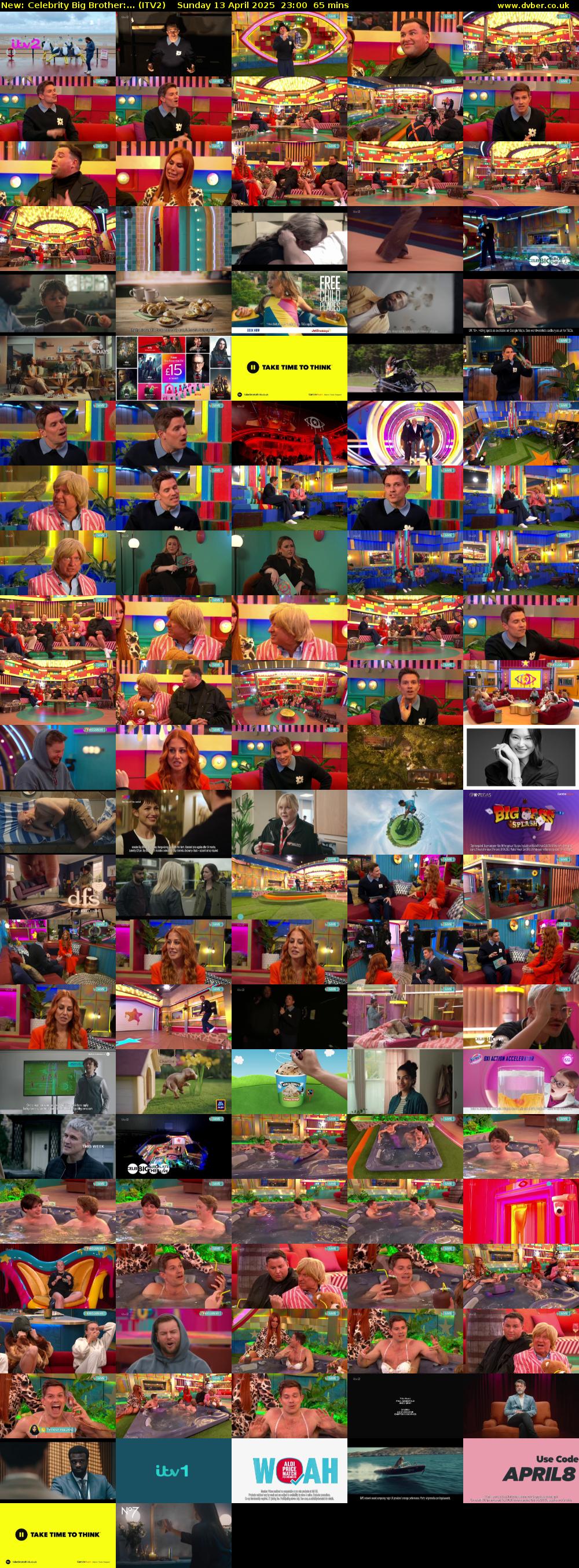 Celebrity Big Brother:... (ITV2) Sunday 13 April 2025 23:00 - 00:05