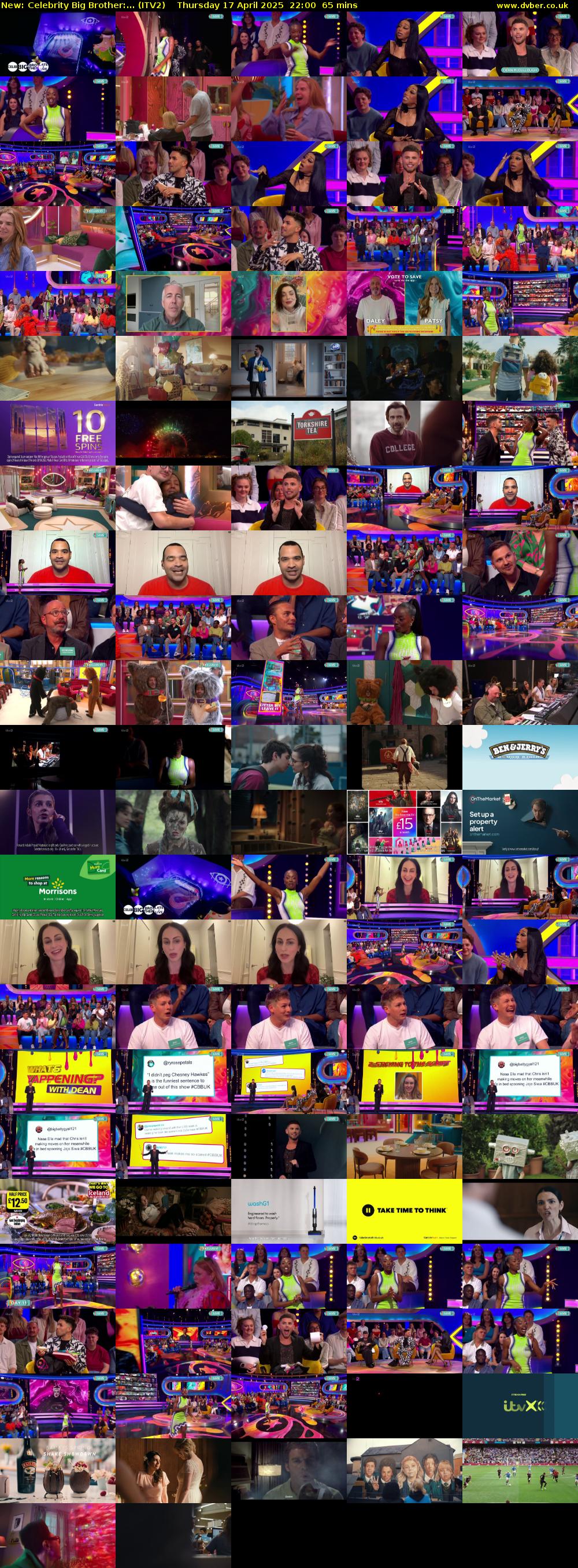 Celebrity Big Brother:... (ITV2) Thursday 17 April 2025 22:00 - 23:05