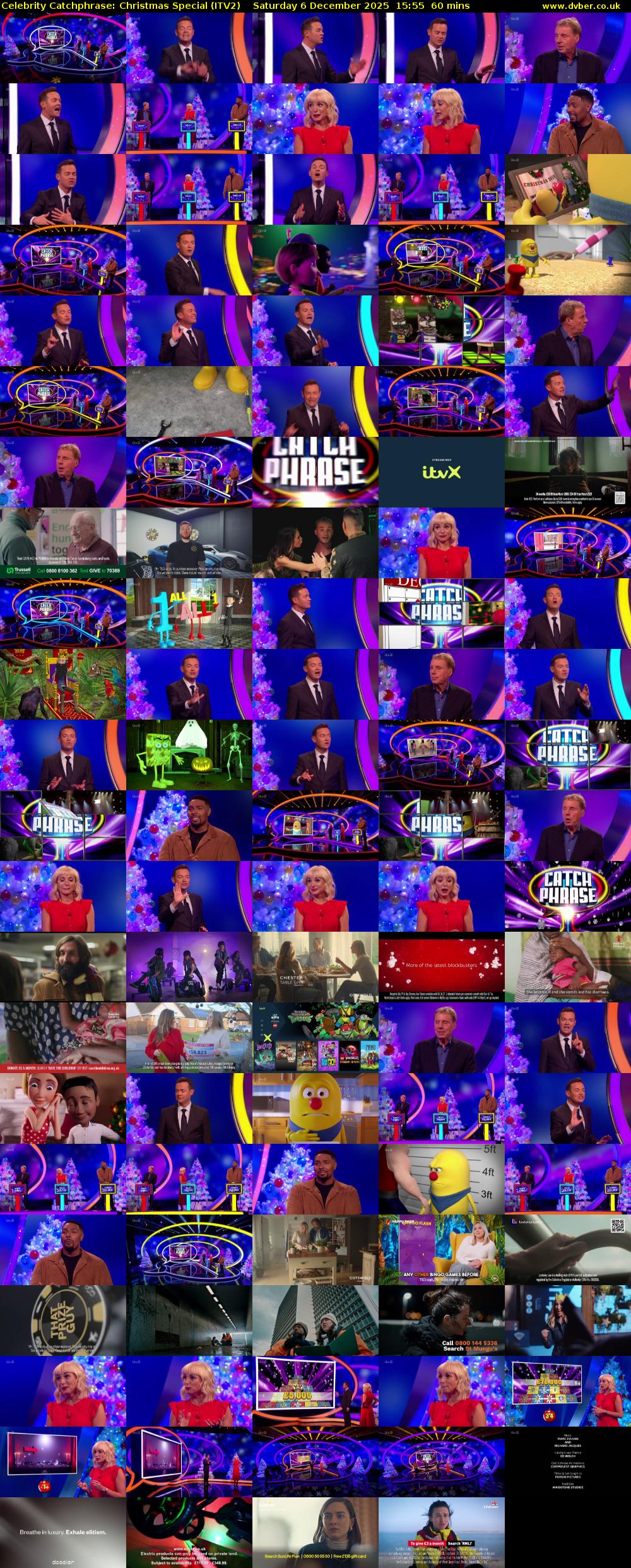 Celebrity Catchphrase: Christmas Special (ITV2) Saturday 6 December 2025 15:55 - 16:55