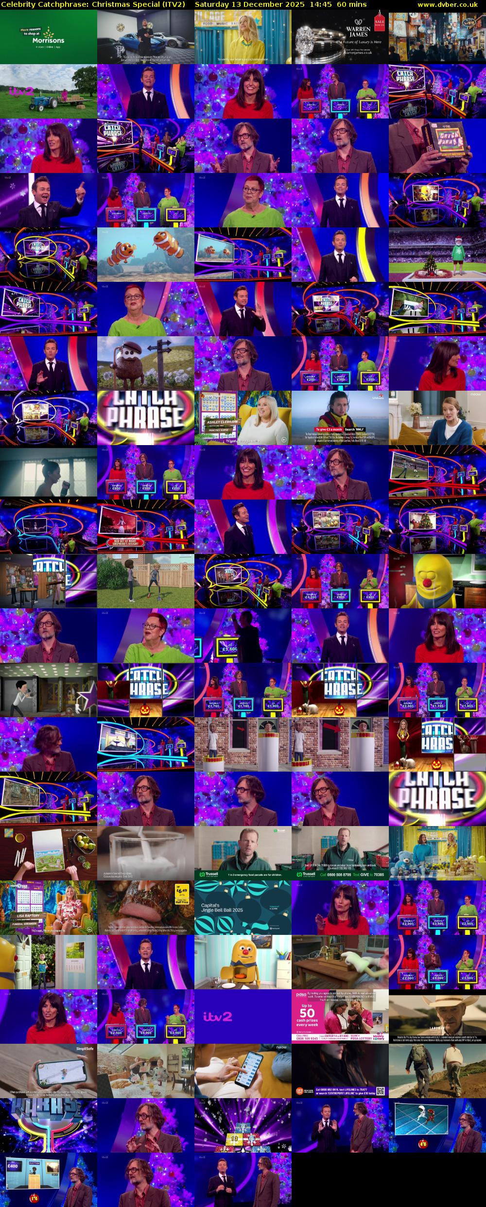 Celebrity Catchphrase: Christmas Special (ITV2) Saturday 13 December 2025 14:45 - 15:45