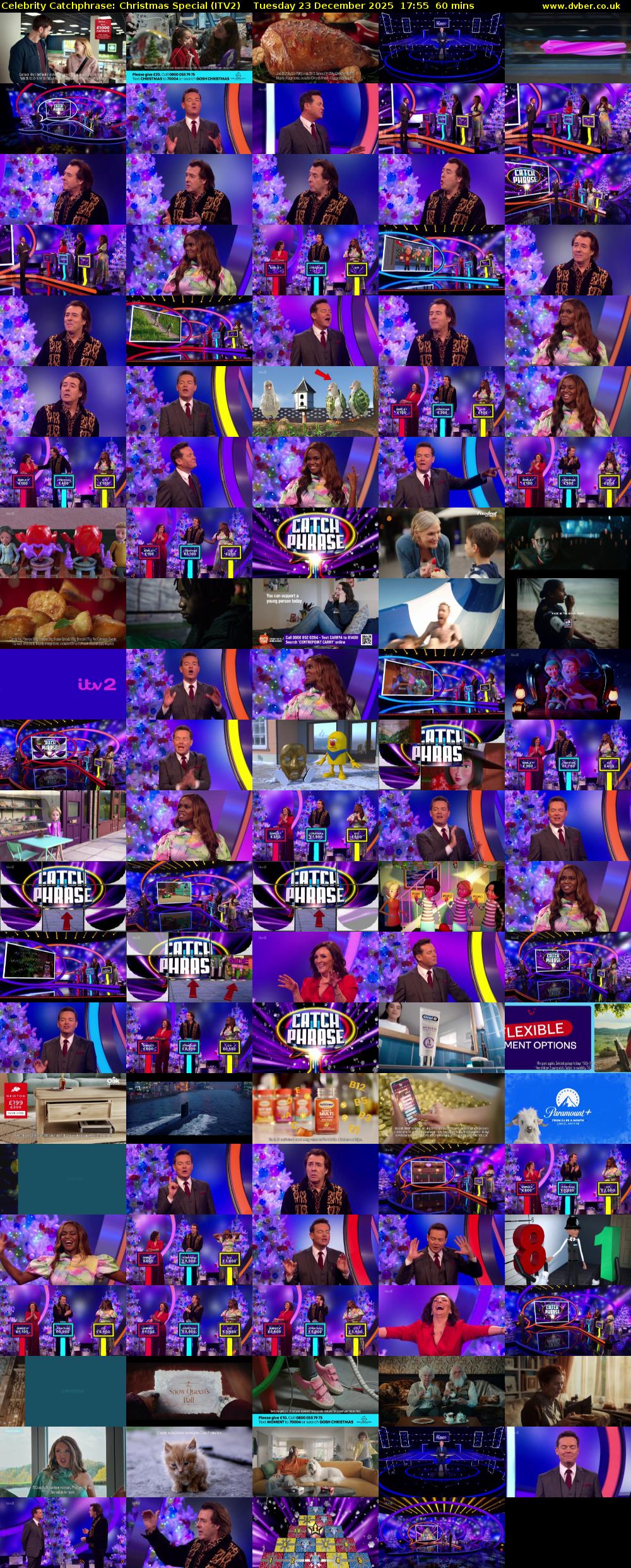 Celebrity Catchphrase: Christmas Special (ITV2) Tuesday 23 December 2025 17:55 - 18:55