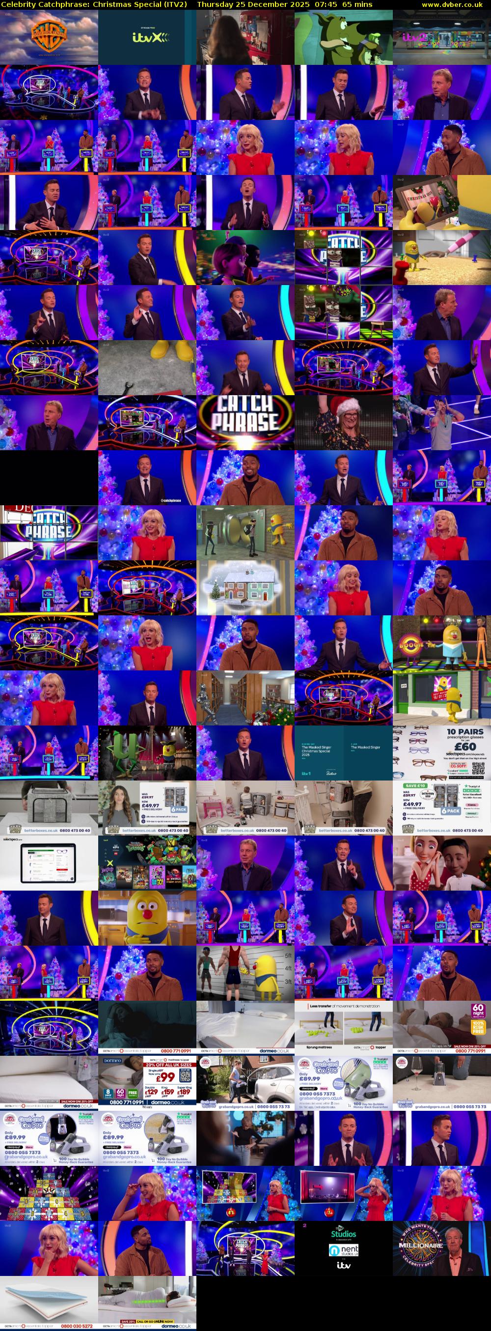 Celebrity Catchphrase: Christmas Special (ITV2) Thursday 25 December 2025 07:45 - 08:50
