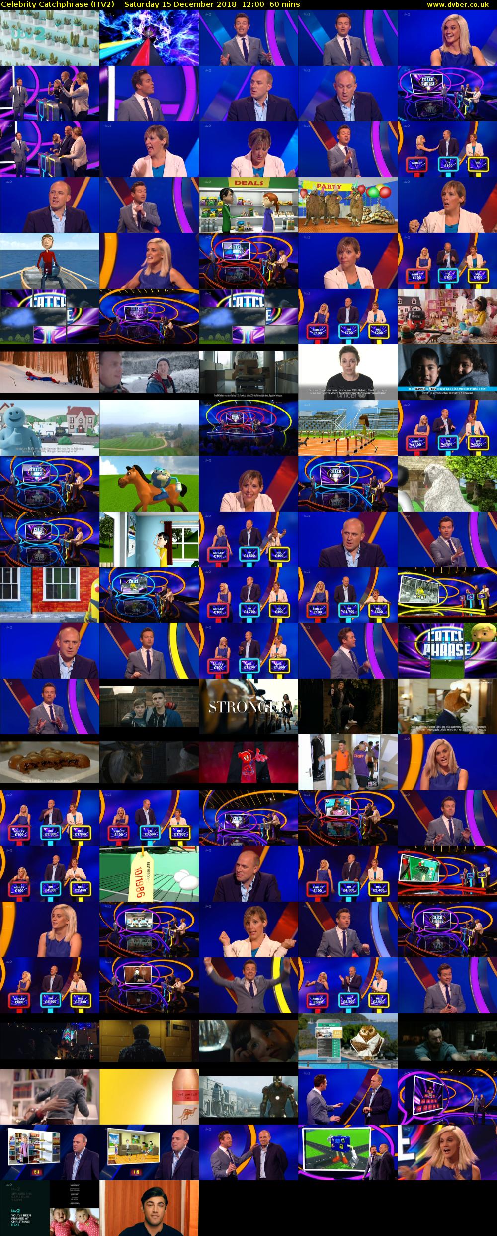 Celebrity Catchphrase (ITV2) Saturday 15 December 2018 12:00 - 13:00