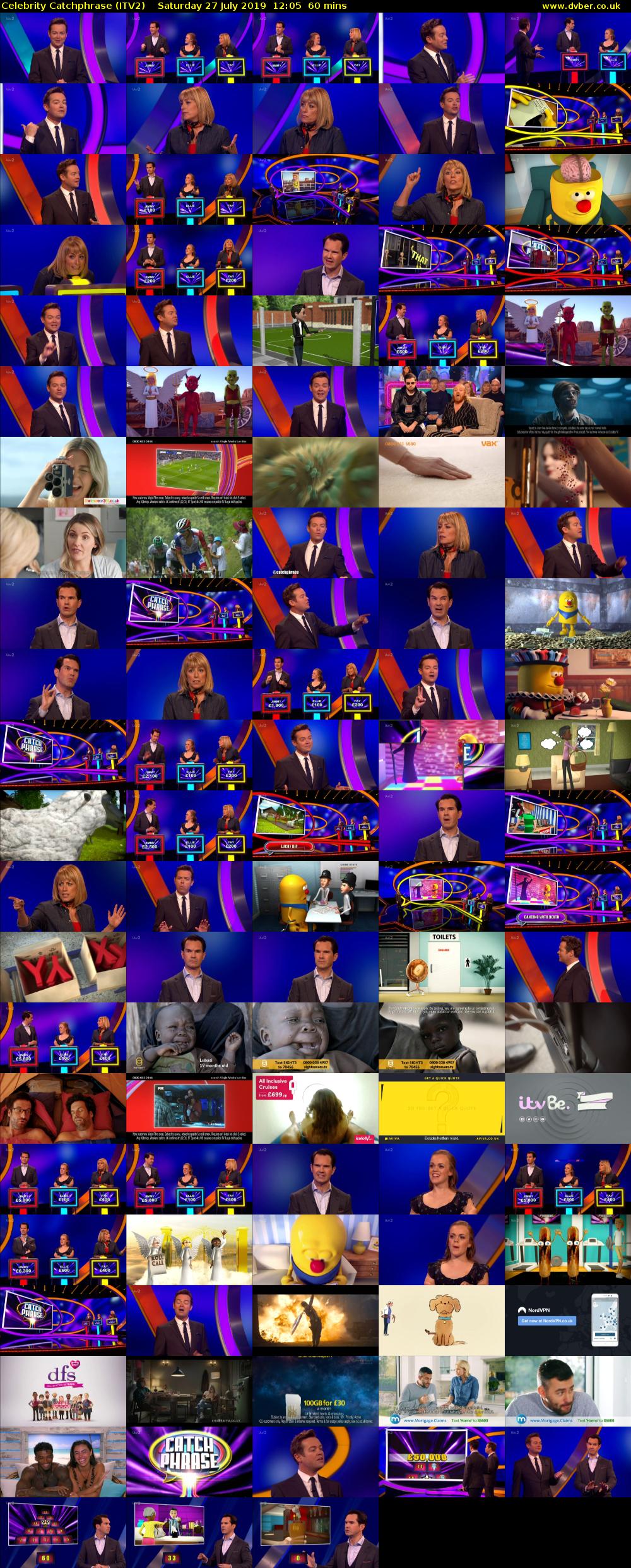 Celebrity Catchphrase (ITV2) Saturday 27 July 2019 12:05 - 13:05