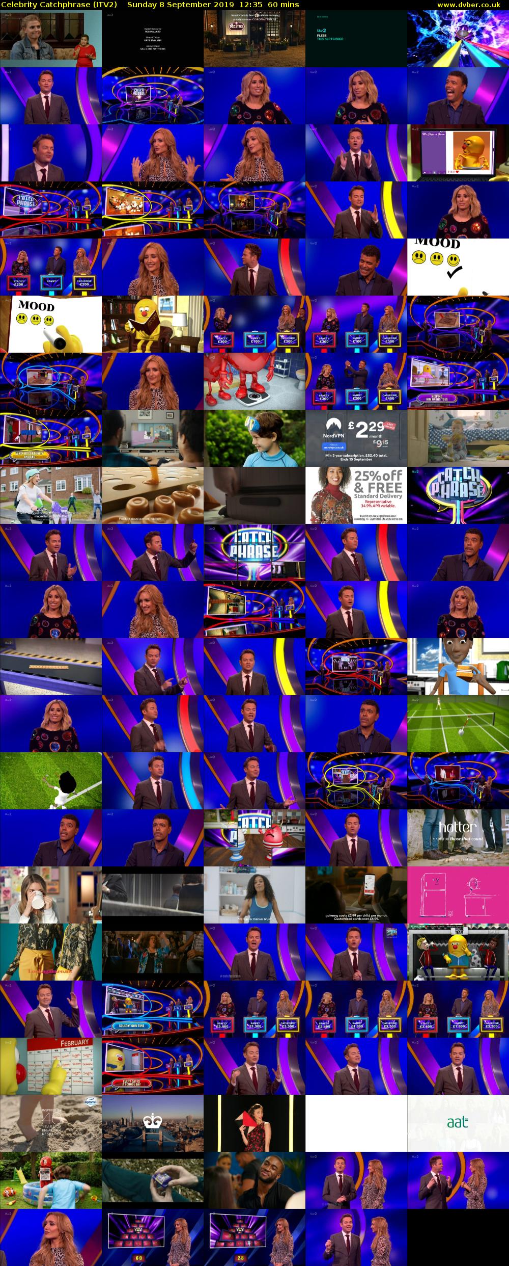 Celebrity Catchphrase (ITV2) Sunday 8 September 2019 12:35 - 13:35