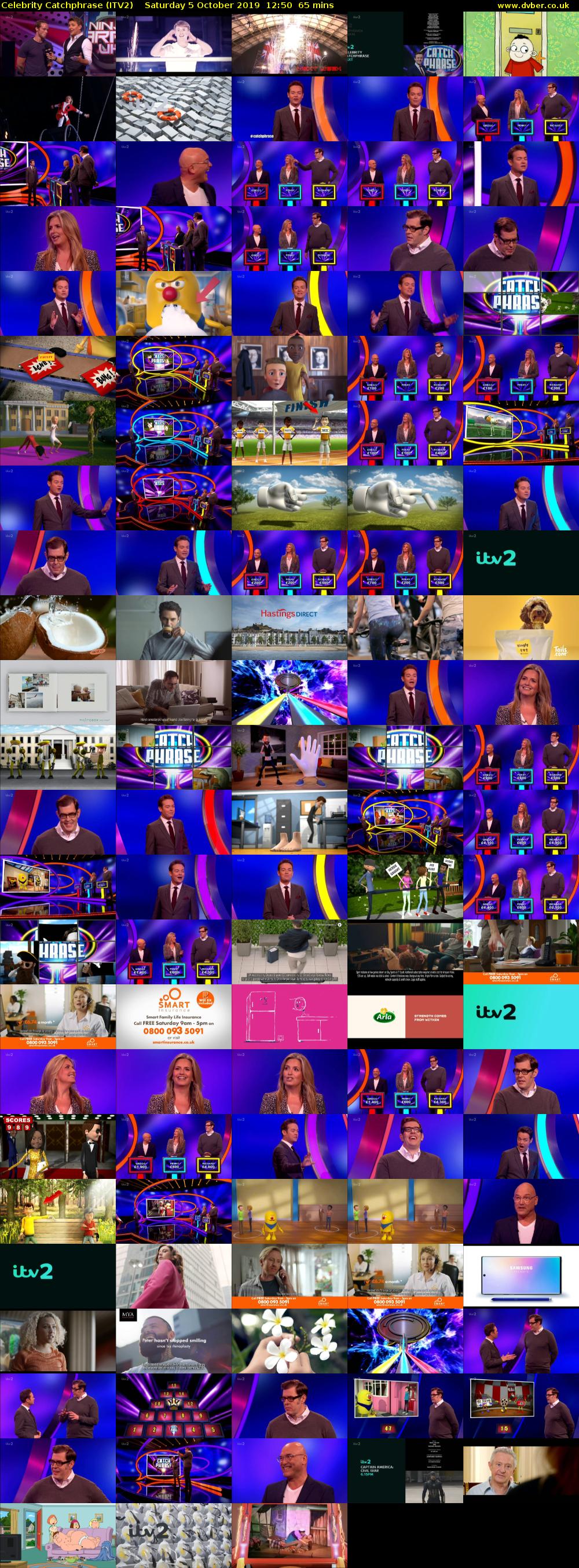 Celebrity Catchphrase (ITV2) Saturday 5 October 2019 12:50 - 13:55