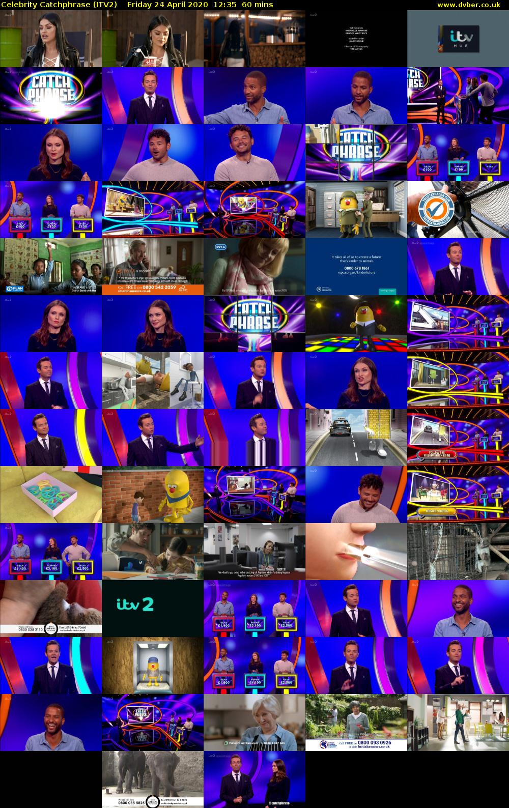 Celebrity Catchphrase (ITV2) Friday 24 April 2020 12:35 - 13:35