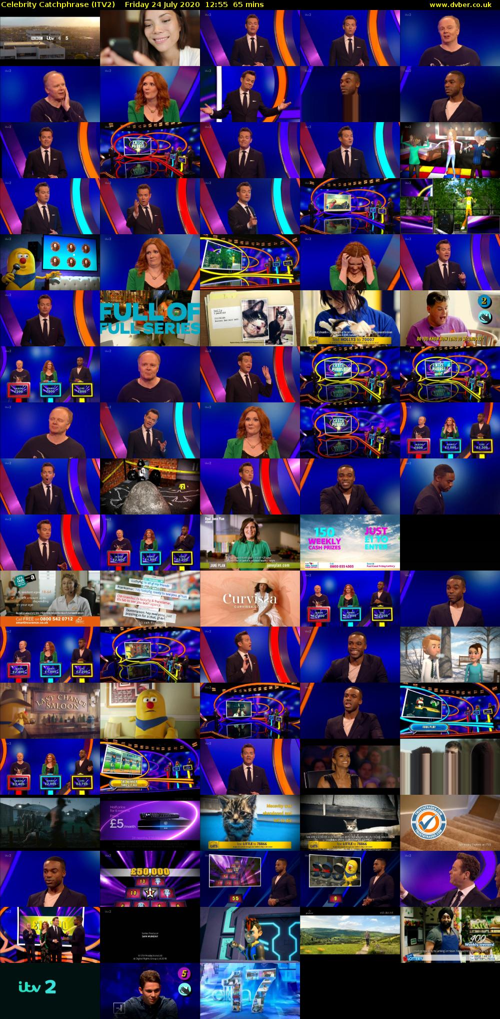 Celebrity Catchphrase (ITV2) Friday 24 July 2020 12:55 - 14:00