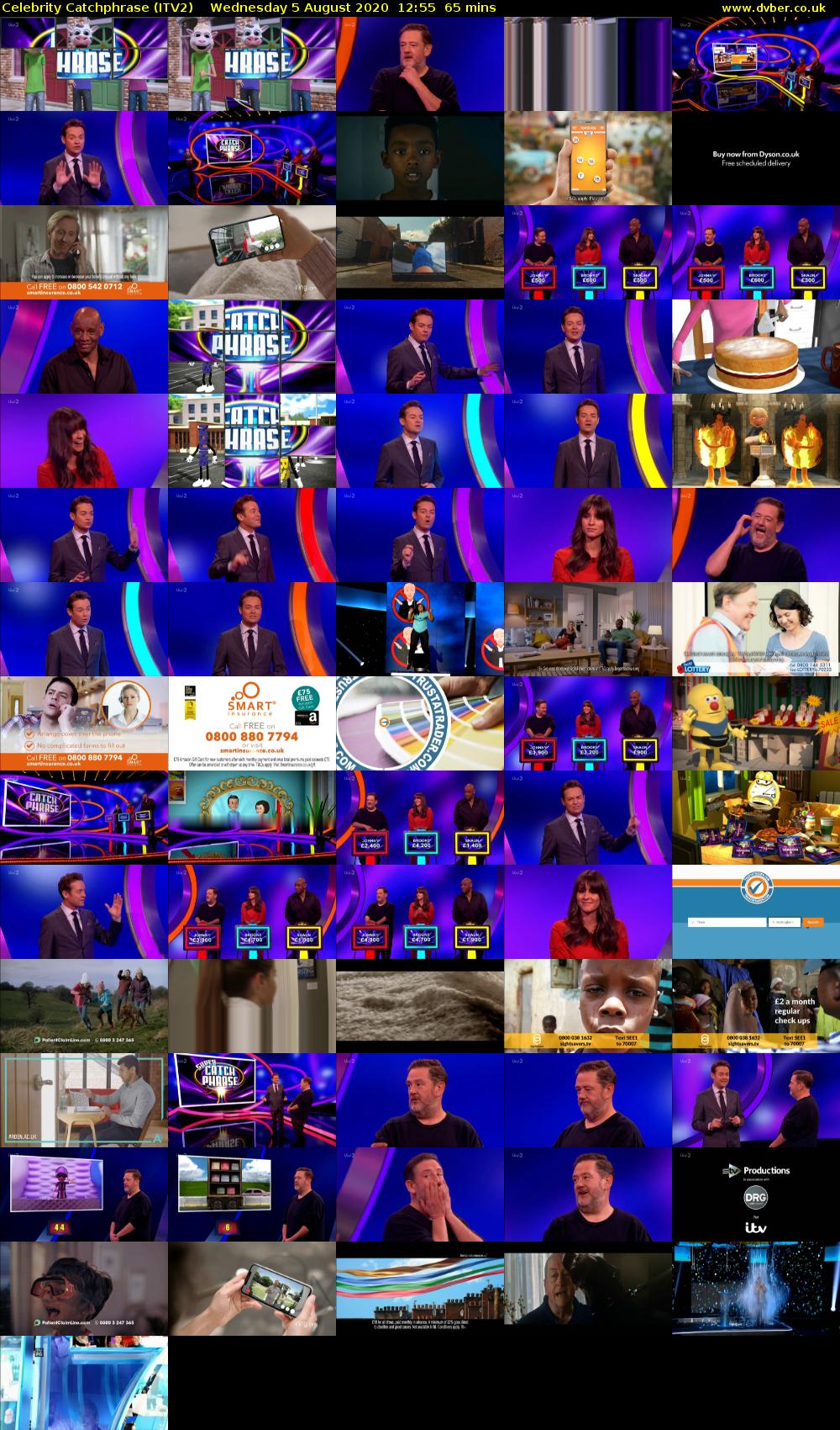 Celebrity Catchphrase (ITV2) Wednesday 5 August 2020 12:55 - 14:00
