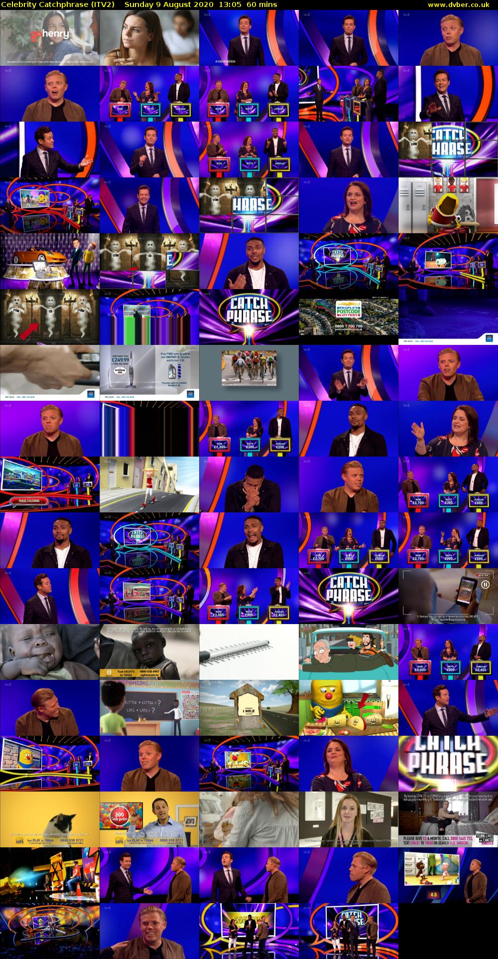 Celebrity Catchphrase (ITV2) Sunday 9 August 2020 13:05 - 14:05