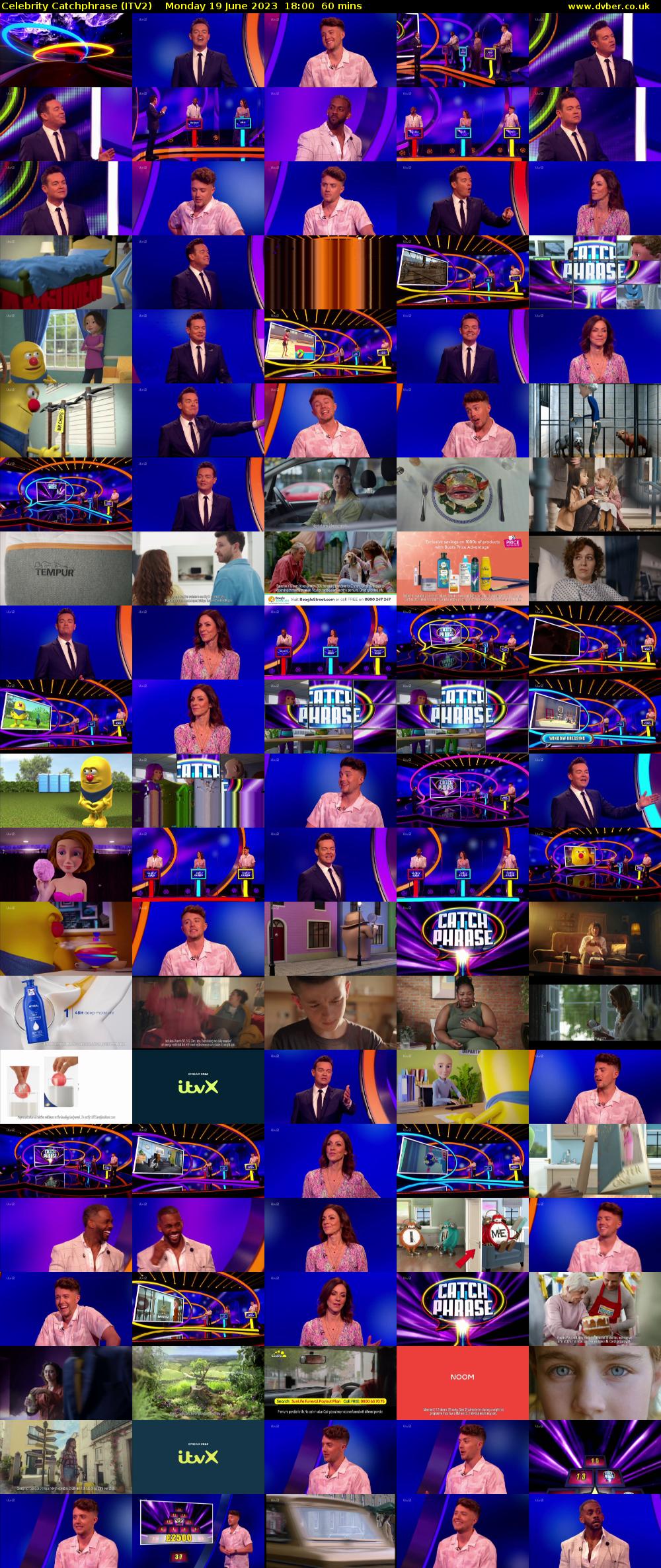 Celebrity Catchphrase (ITV2) Monday 19 June 2023 18:00 - 19:00