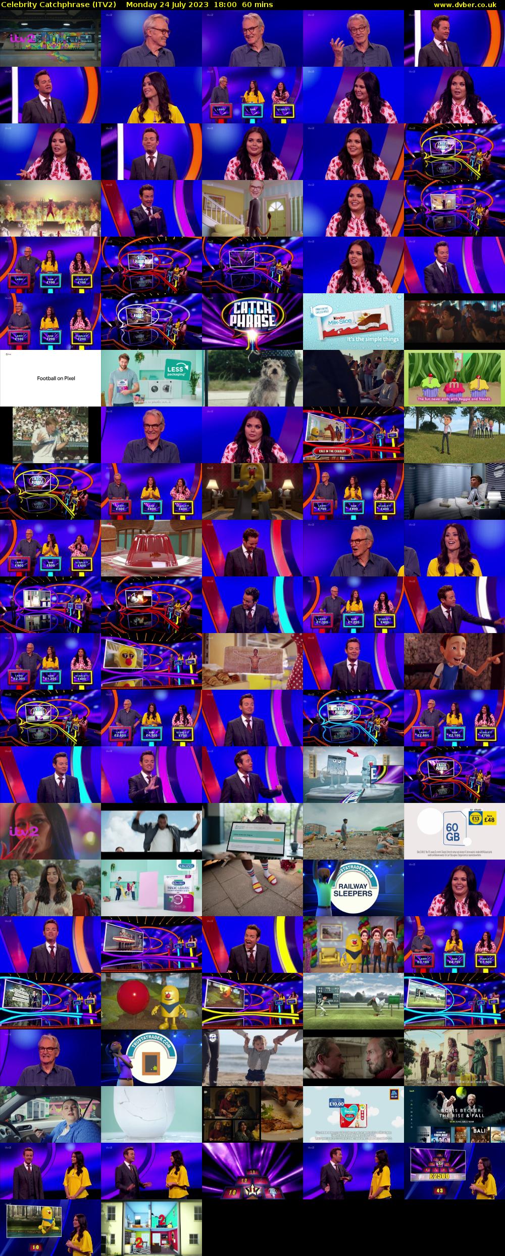 Celebrity Catchphrase (ITV2) Monday 24 July 2023 18:00 - 19:00