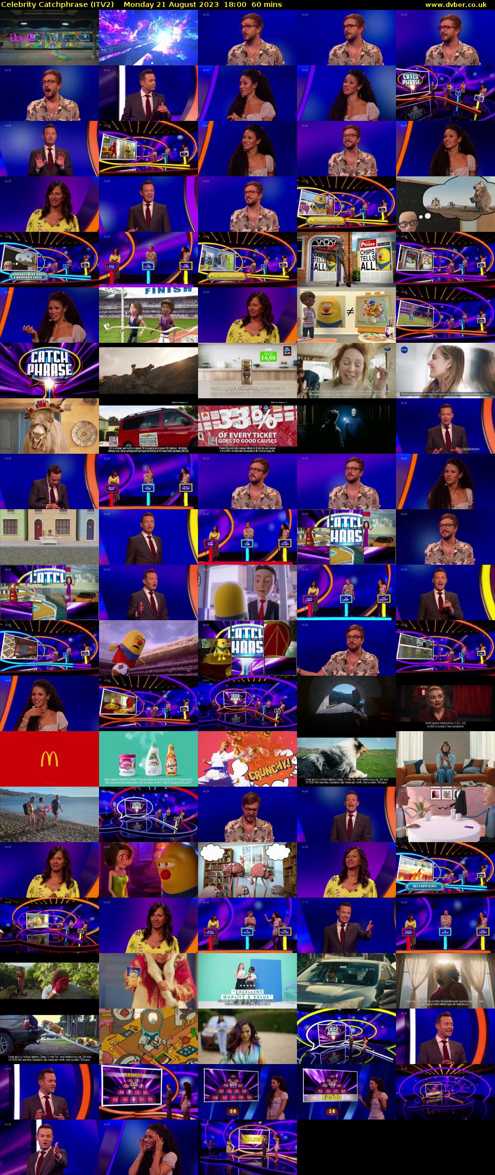 Celebrity Catchphrase (ITV2) Monday 21 August 2023 18:00 - 19:00
