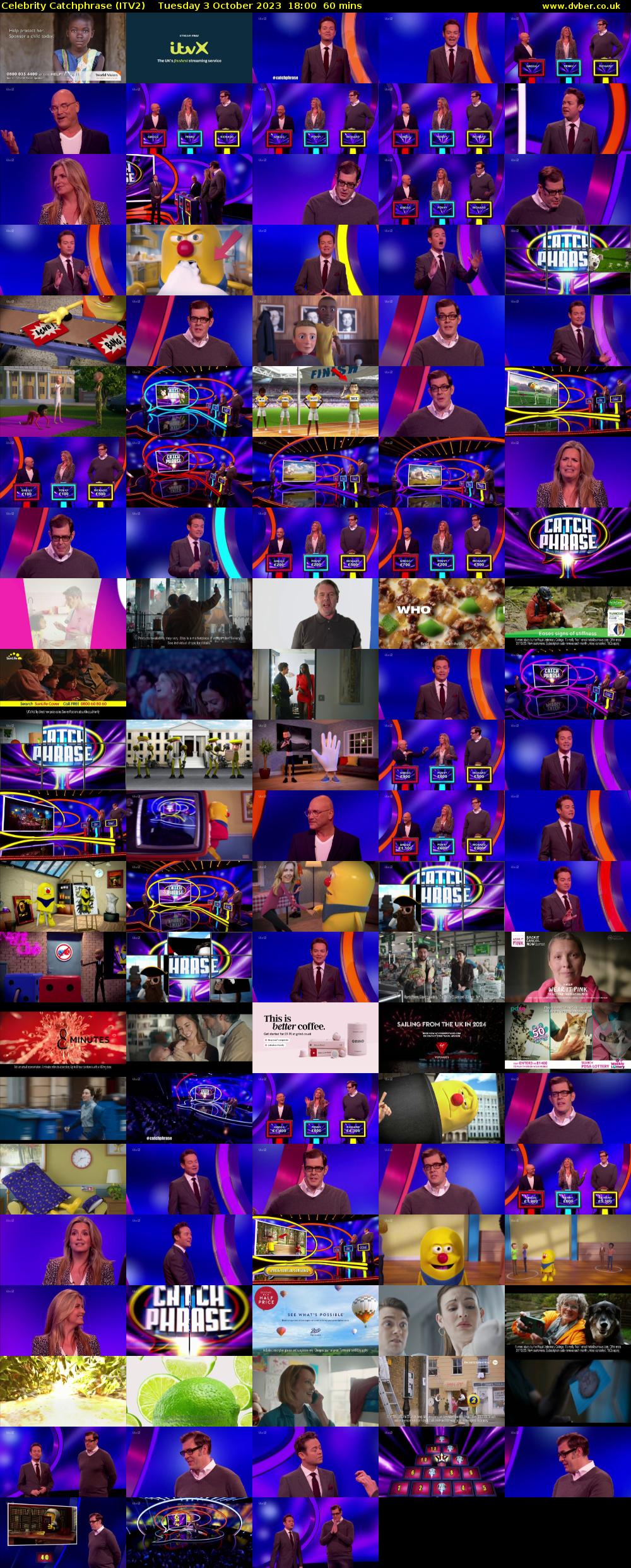 Celebrity Catchphrase (ITV2) Tuesday 3 October 2023 18:00 - 19:00