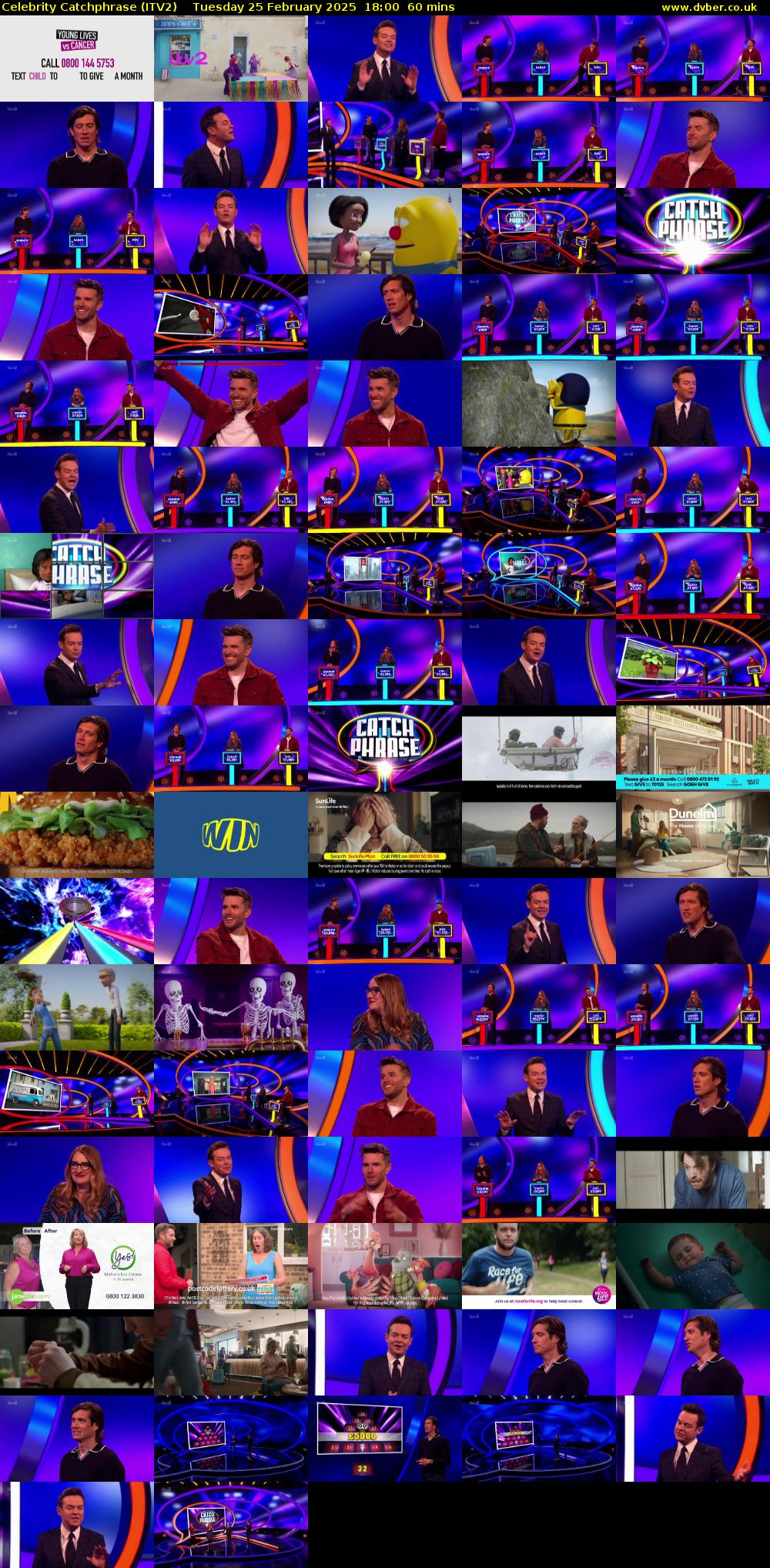 Celebrity Catchphrase (ITV2) Tuesday 25 February 2025 18:00 - 19:00