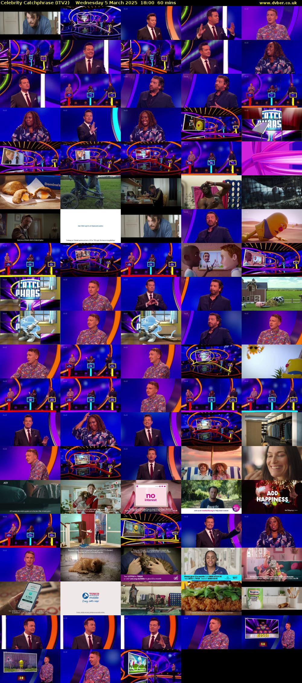 Celebrity Catchphrase (ITV2) Wednesday 5 March 2025 18:00 - 19:00