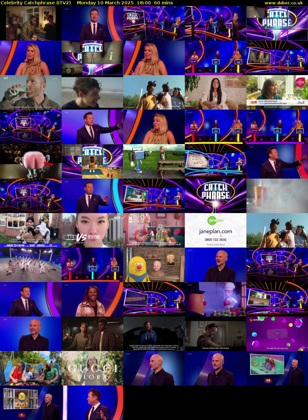 Celebrity Catchphrase (ITV2) Monday 10 March 2025 18:00 - 19:00