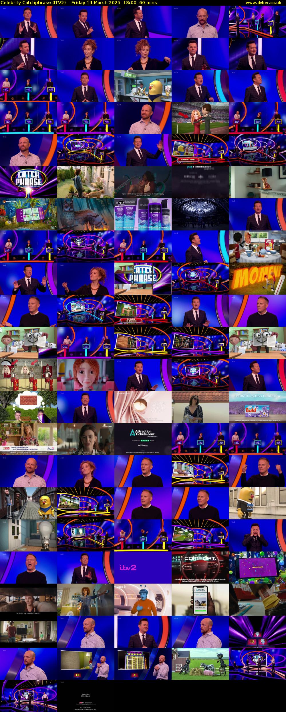 Celebrity Catchphrase (ITV2) Friday 14 March 2025 18:00 - 19:00