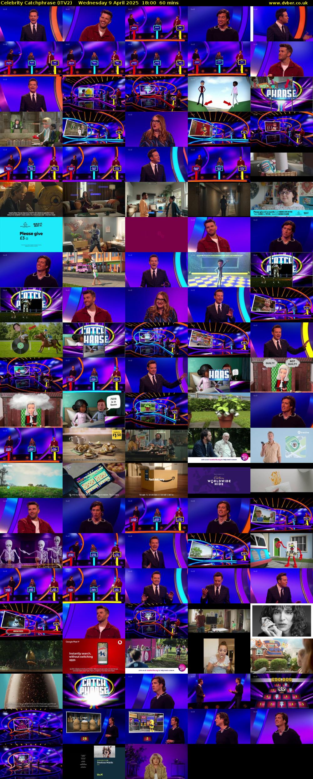 Celebrity Catchphrase (ITV2) Wednesday 9 April 2025 18:00 - 19:00