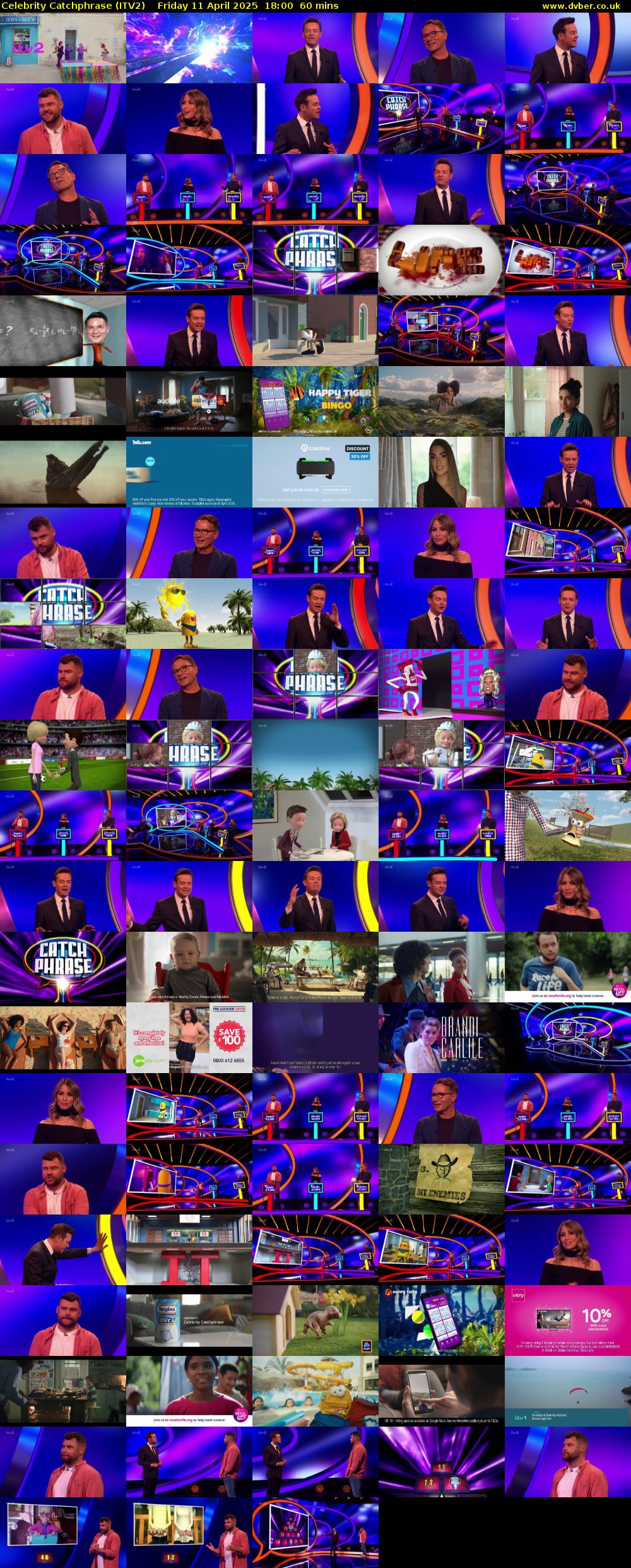 Celebrity Catchphrase (ITV2) Friday 11 April 2025 18:00 - 19:00