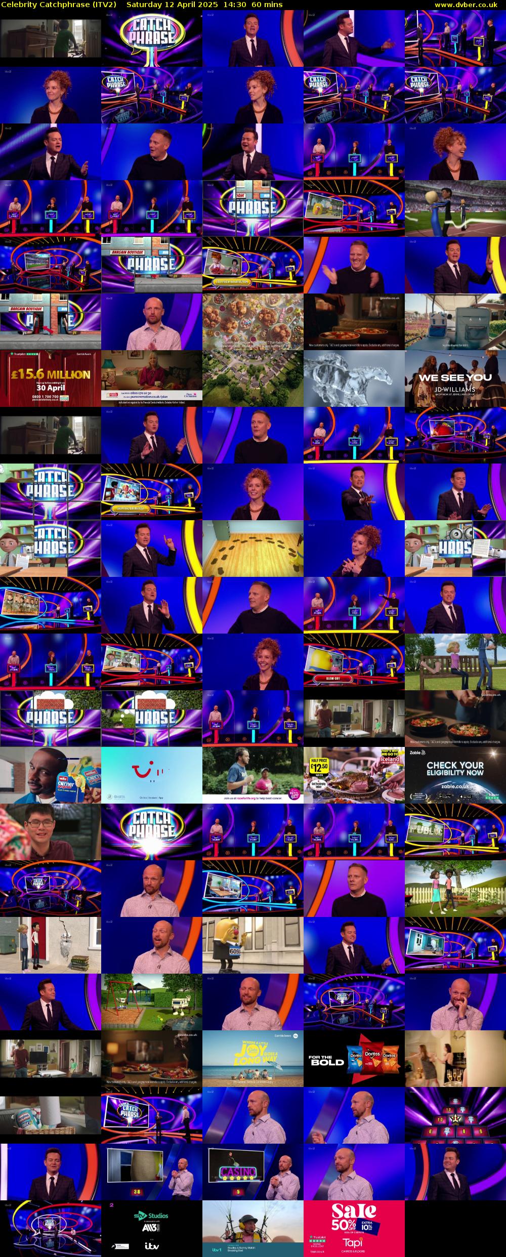 Celebrity Catchphrase (ITV2) Saturday 12 April 2025 14:30 - 15:30