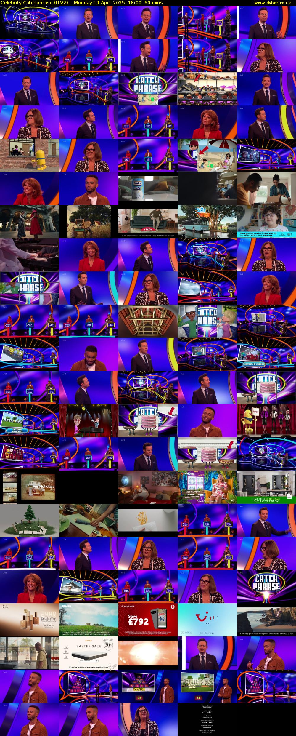 Celebrity Catchphrase (ITV2) Monday 14 April 2025 18:00 - 19:00