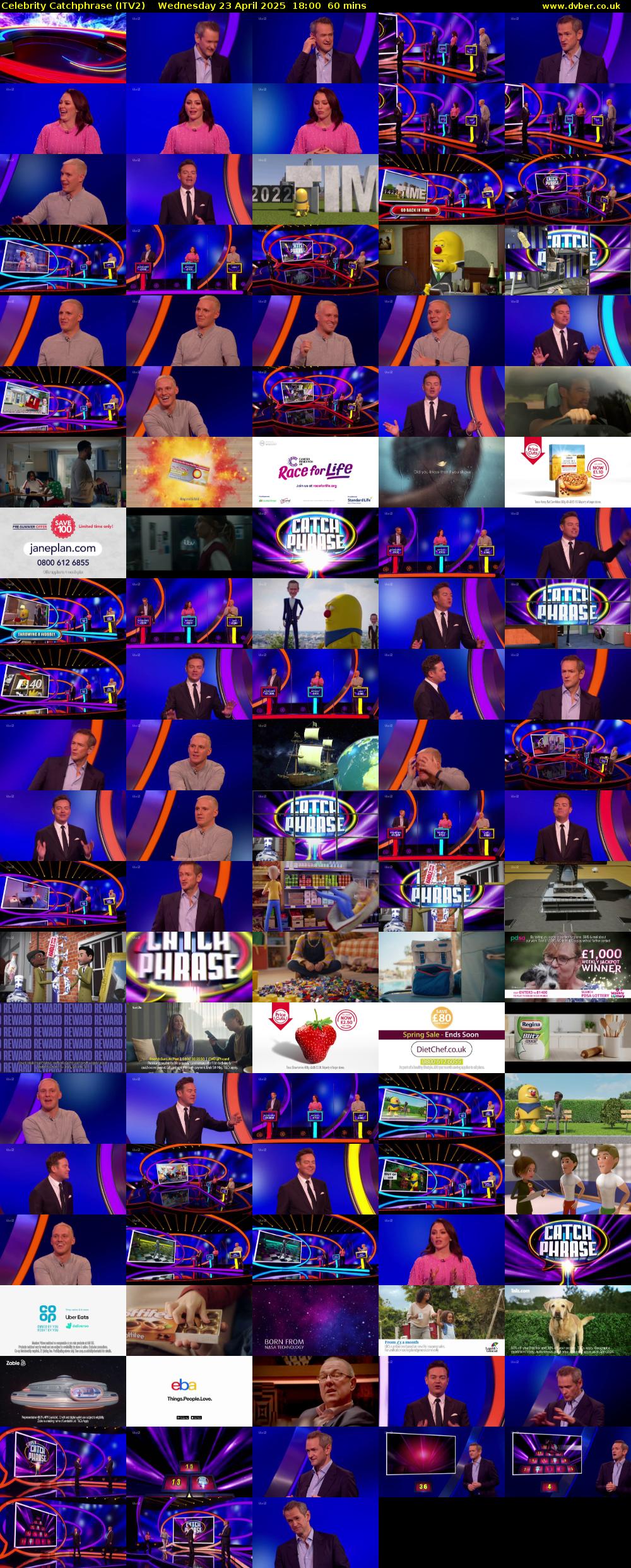 Celebrity Catchphrase (ITV2) Wednesday 23 April 2025 18:00 - 19:00