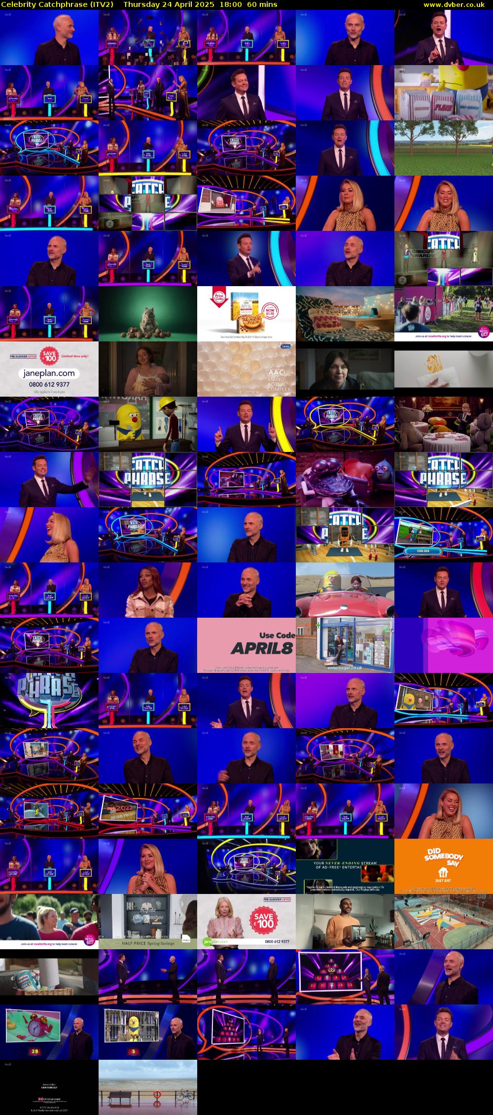 Celebrity Catchphrase (ITV2) Thursday 24 April 2025 18:00 - 19:00