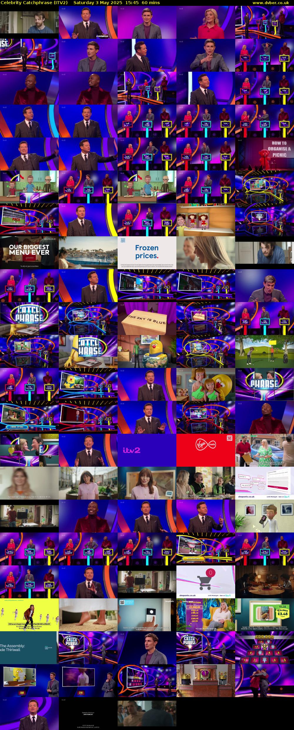Celebrity Catchphrase (ITV2) Saturday 3 May 2025 15:45 - 16:45