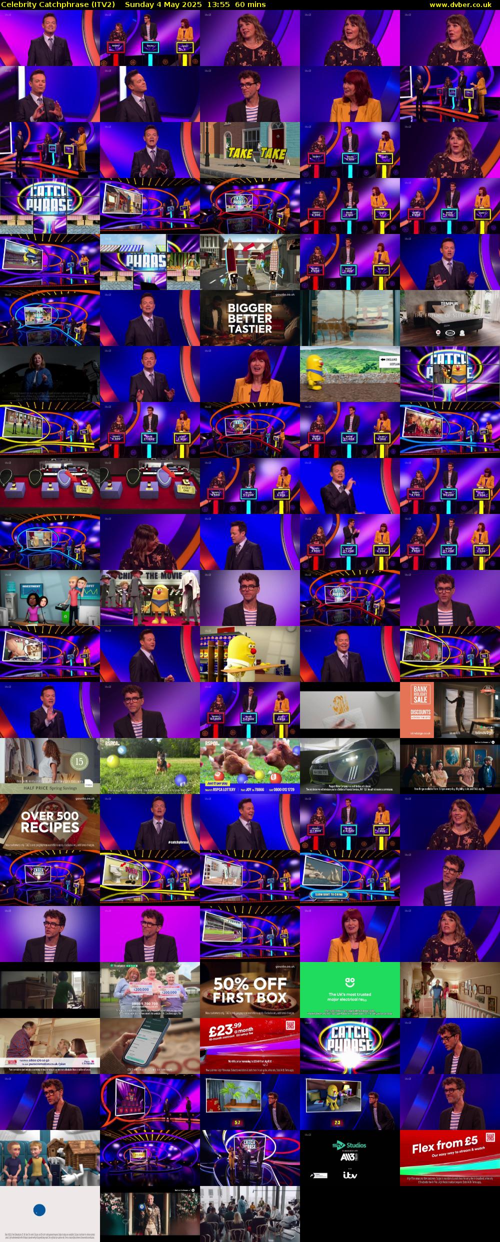 Celebrity Catchphrase (ITV2) Sunday 4 May 2025 13:55 - 14:55