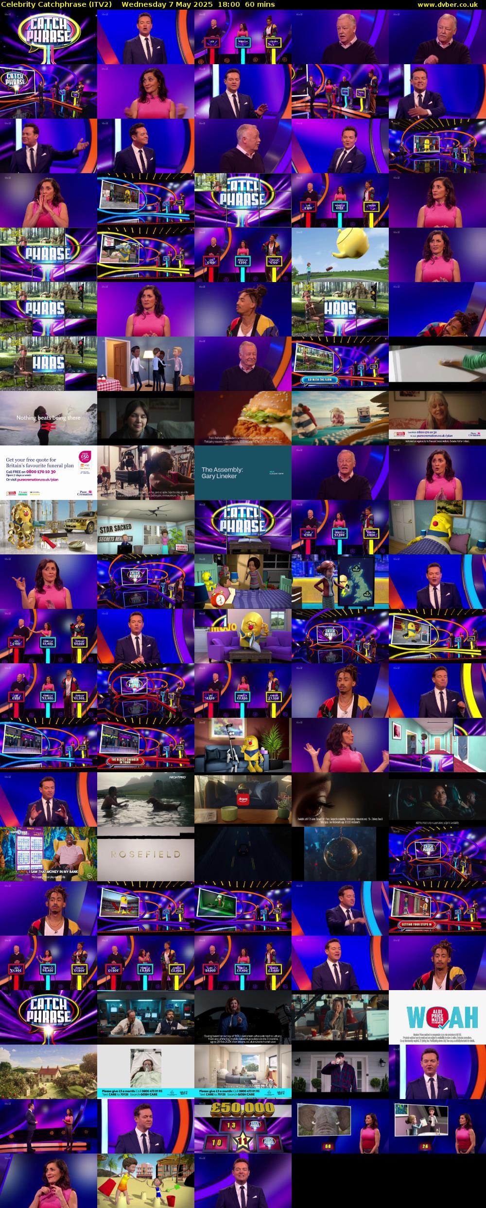 Celebrity Catchphrase (ITV2) Wednesday 7 May 2025 18:00 - 19:00