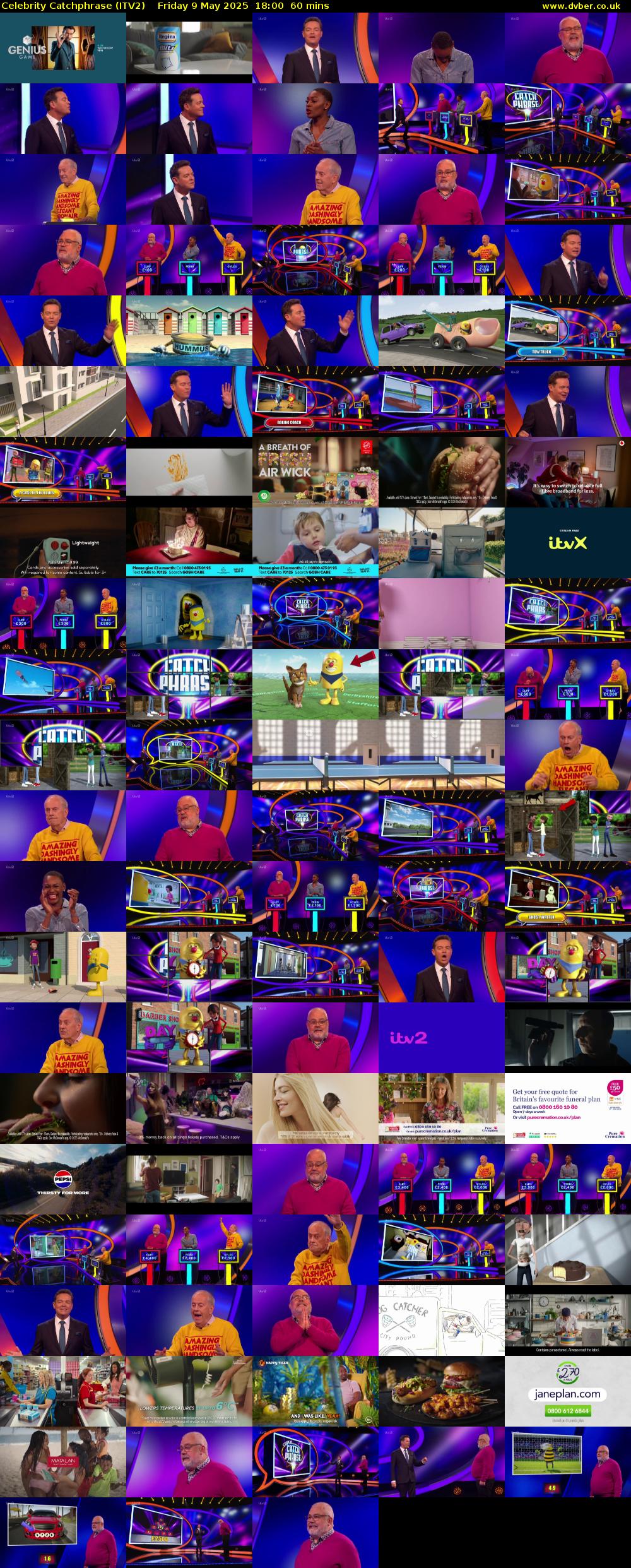 Celebrity Catchphrase (ITV2) Friday 9 May 2025 18:00 - 19:00