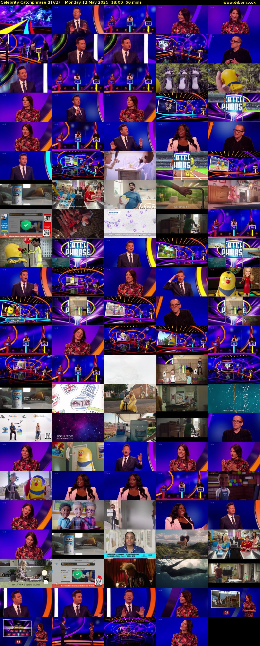 Celebrity Catchphrase (ITV2) Monday 12 May 2025 18:00 - 19:00