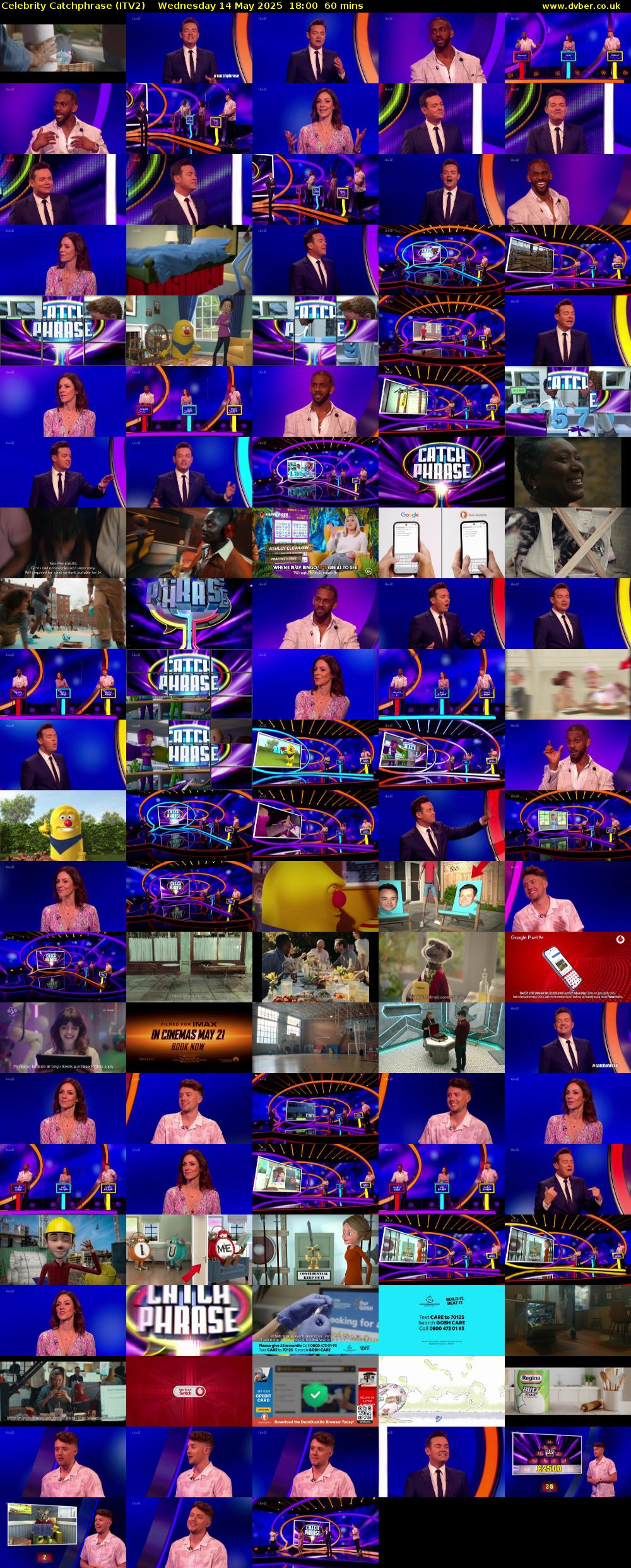 Celebrity Catchphrase (ITV2) Wednesday 14 May 2025 18:00 - 19:00