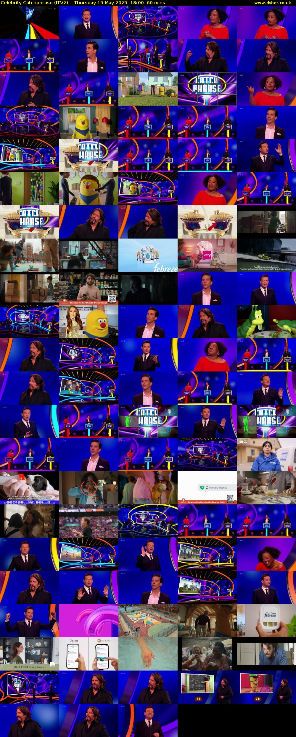 Celebrity Catchphrase (ITV2) Thursday 15 May 2025 18:00 - 19:00