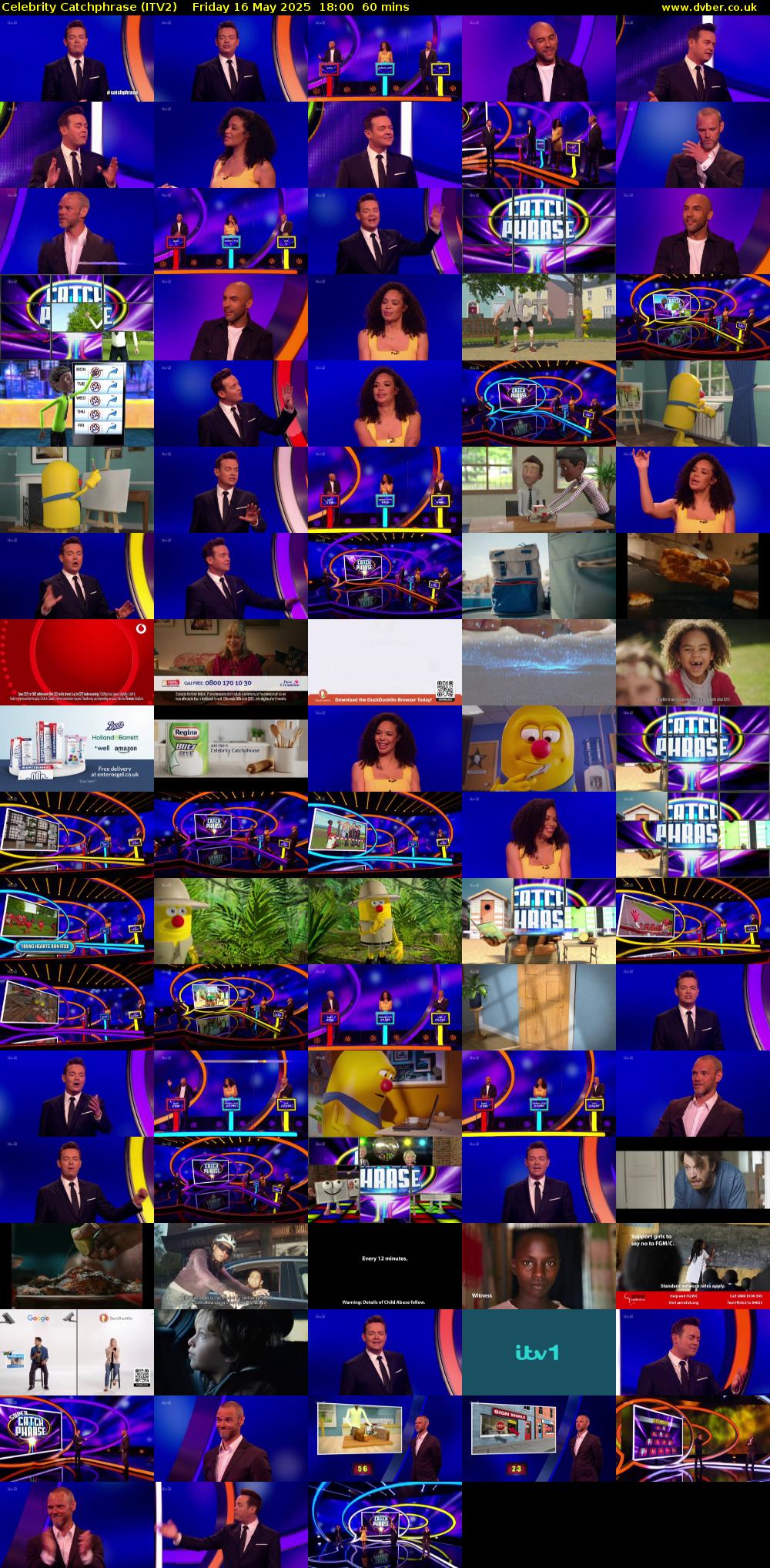 Celebrity Catchphrase (ITV2) Friday 16 May 2025 18:00 - 19:00