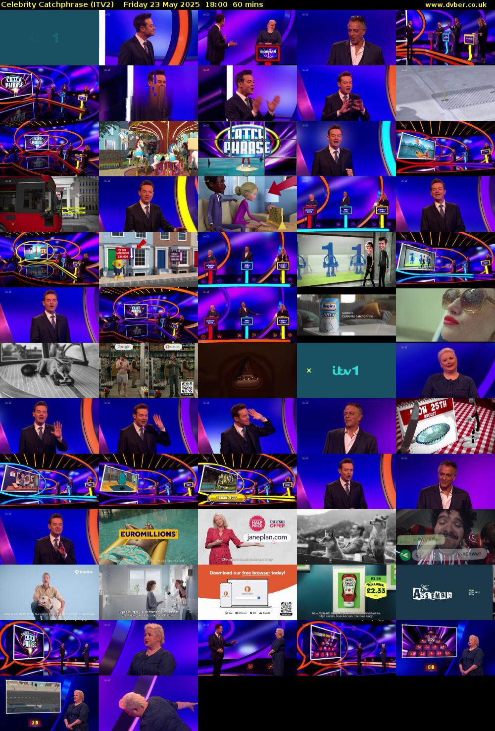 Celebrity Catchphrase (ITV2) Friday 23 May 2025 18:00 - 19:00