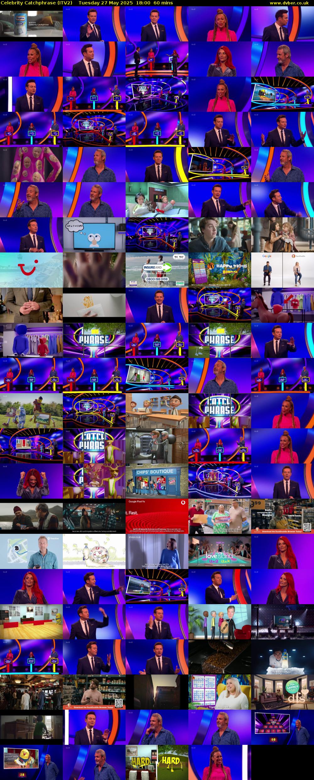 Celebrity Catchphrase (ITV2) Tuesday 27 May 2025 18:00 - 19:00