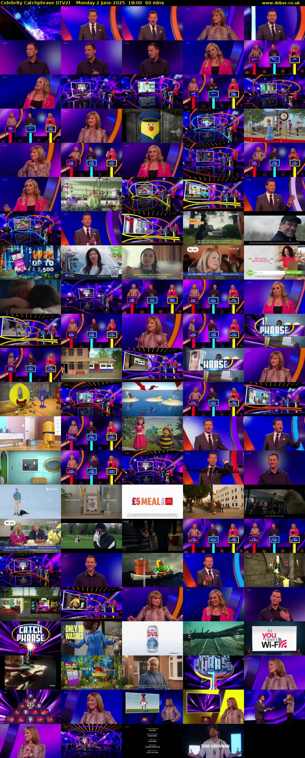 Celebrity Catchphrase (ITV2) Monday 2 June 2025 18:00 - 19:00